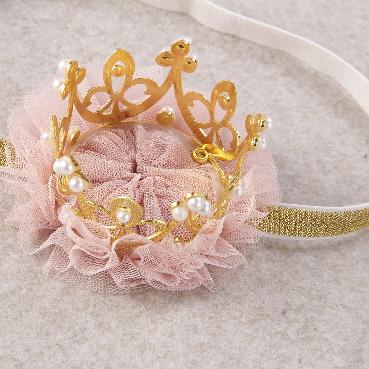 Nishine Princess Toddler Girls Crown Tiaras Baby Elastic Birthday Party Crown Headband Photo Props Gift