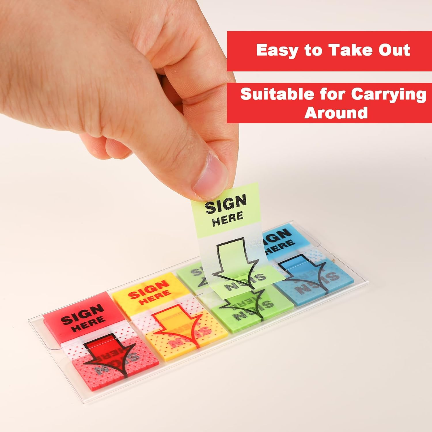 600Pcs/6 Packs Sign Here Tabs, Arrow Labels Stickers Sticky Signature Tags Adhesive Message Flags for Documents Notebooks Home Office School Supplies image number 5