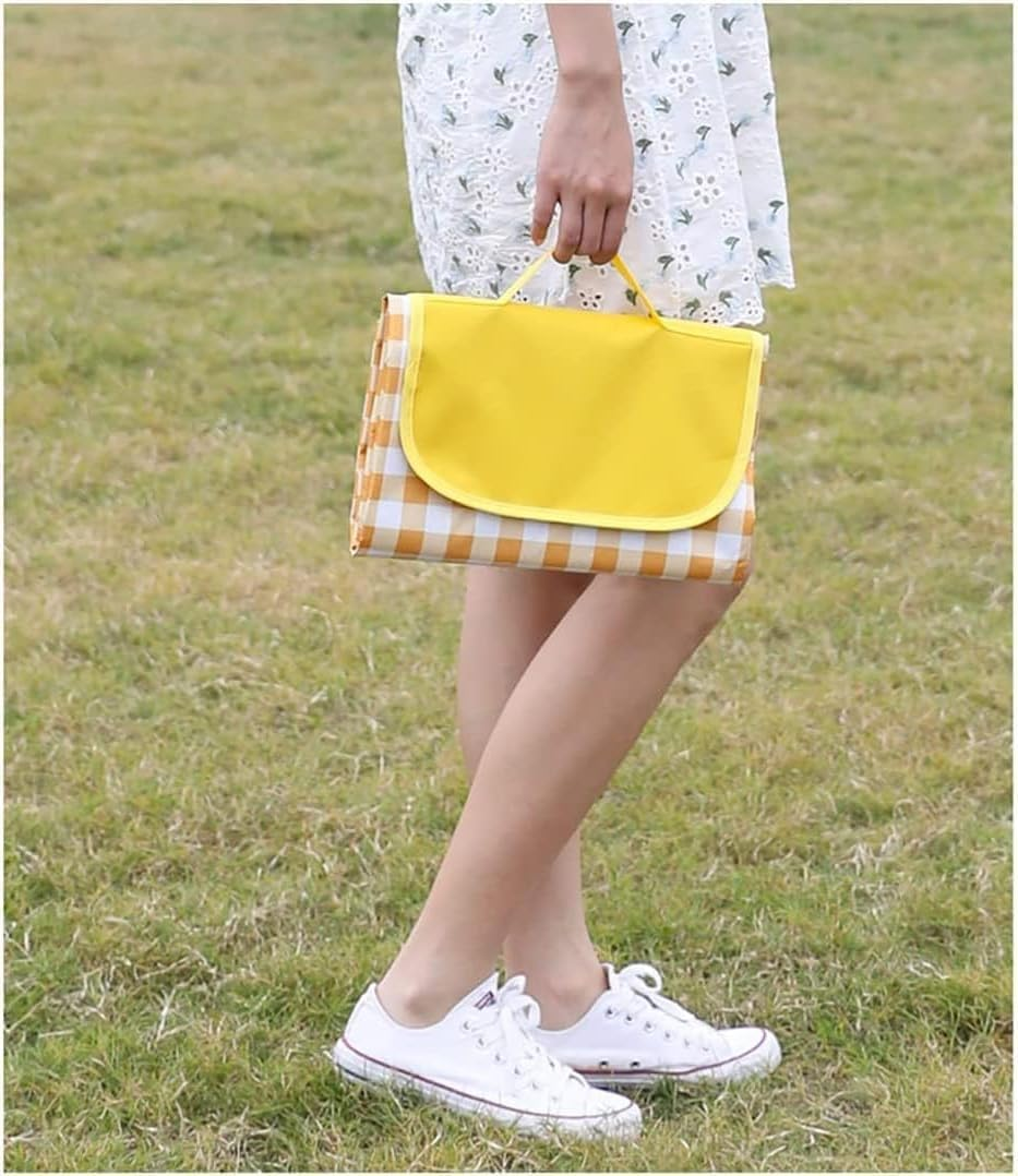 Picnic Mat,Large Sandproof Waterproof Camping Portable Travel Blanket, Foldable Blanket Beach Mat Handy for Outdoor Indoor Family Beach Park Grass,Hiking, Music Festiva (Red White Grid) image number 1