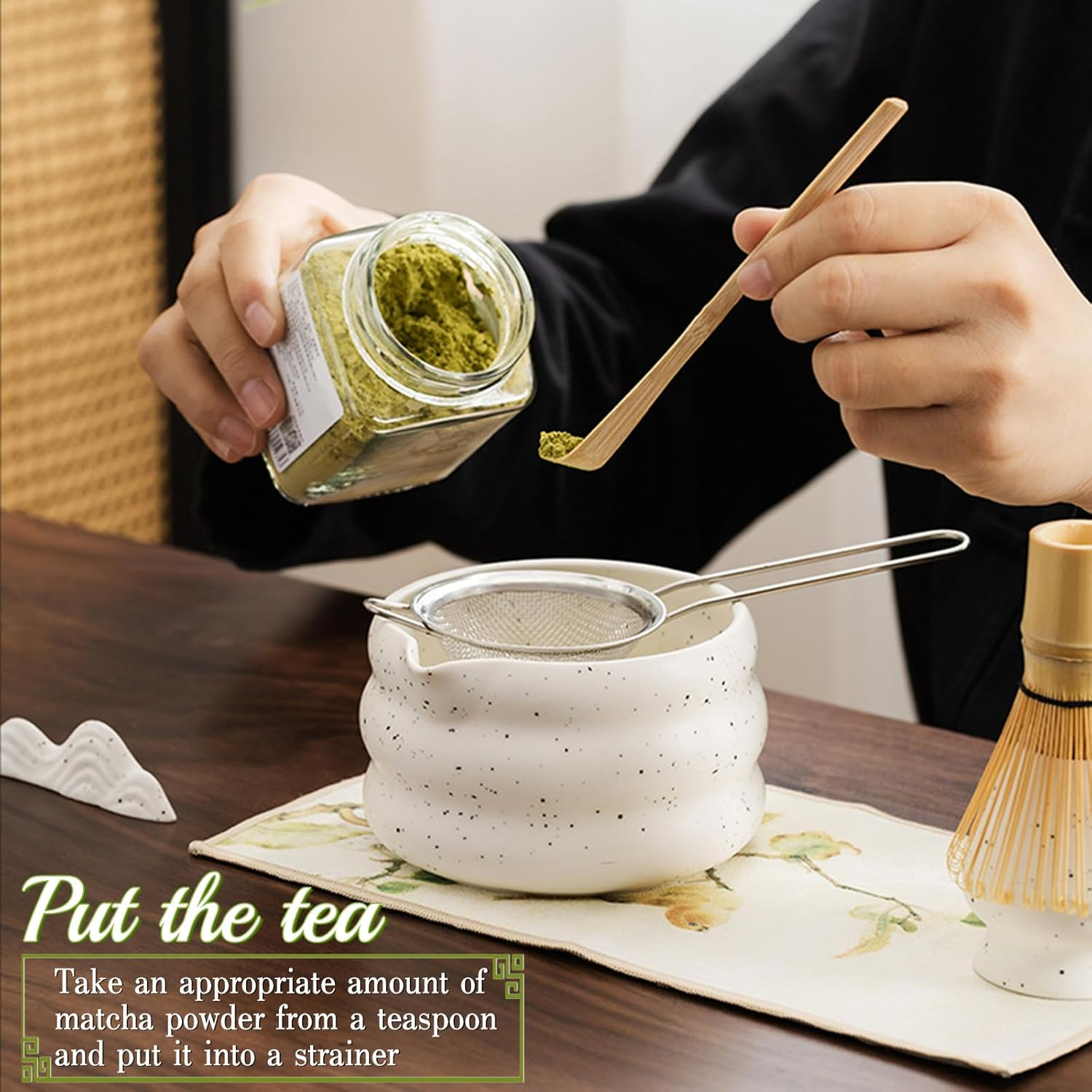 Sibeixiumatcha Mixer Set, 7 Matcha Sets, Japanese Matcha Set, Matcha Tea Set for Making Breakfast/Matcha Latte, Matcha Mixer and Bowl and All Accessories, Matcha Lovers/Friends/Family image number 6