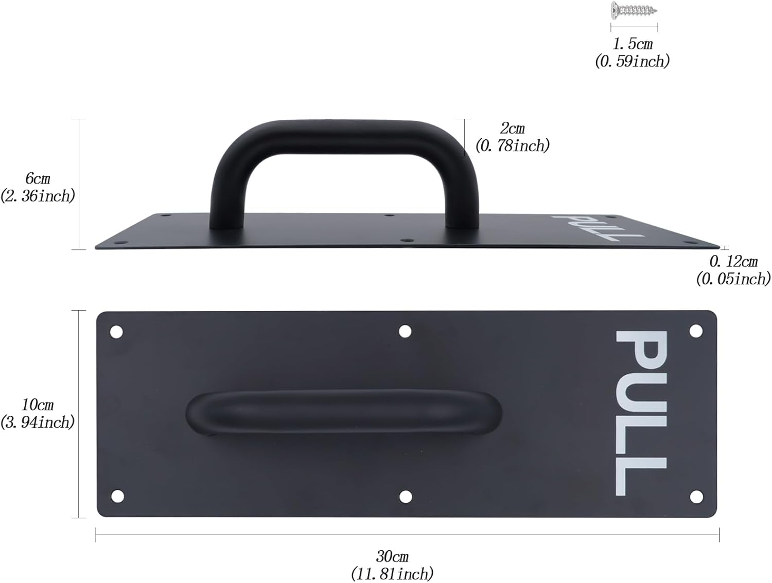 GINZER Push Pull Door Handle Set, Aluminum Alloy Push Pull Plates, Commercial Black Heavy Duty Sliding Door Handles 300 X 100 Mm, Perfect for Garage Restaurant & Business Place image number 2