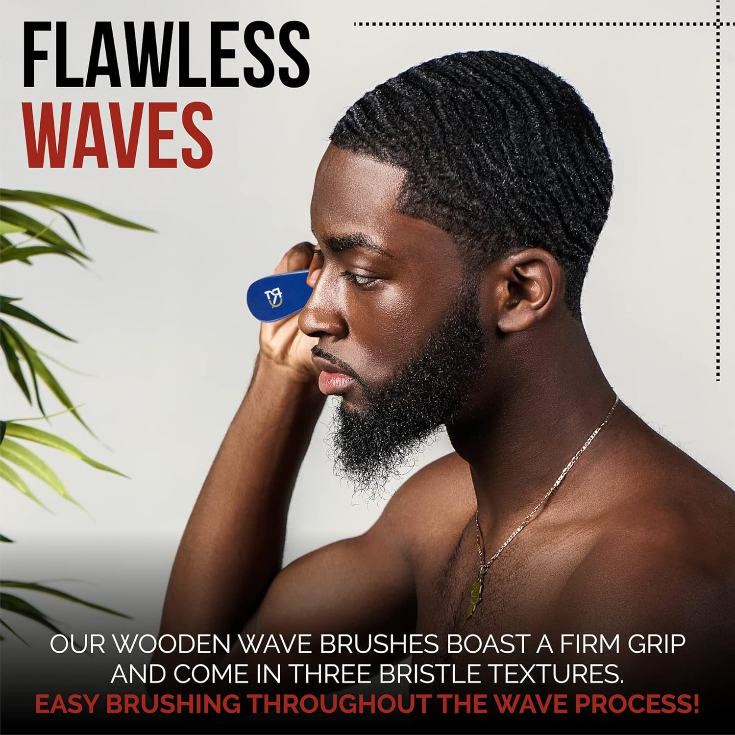 Roman-T Men'S 360 Wave Brush Set - Three Handle Brushes for 360 Waves (Soft, Medium & Hard) - Grooming Gift Set image number 3