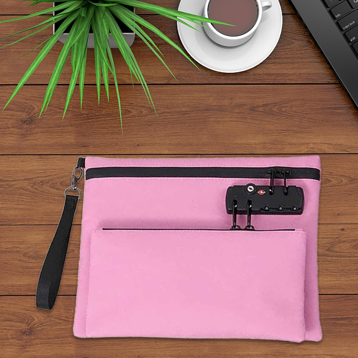 Credit Card Soup Zipper - Lockable Cash Holder, Compact Secure Wallet | Strong anti Theft Bag with Carry Handle for Camping Trips, Hospital Service, image number 3