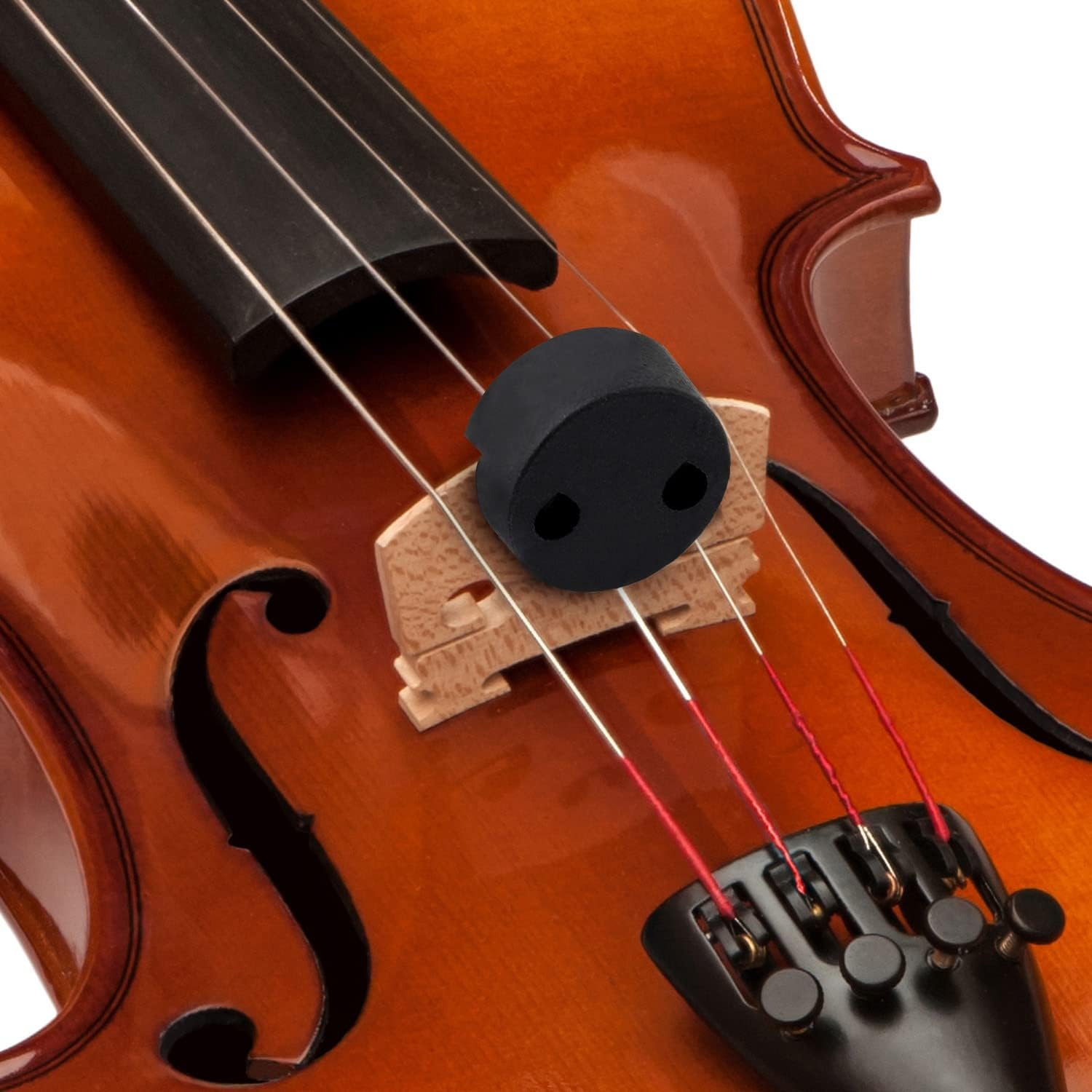 4Pcs Rubber Violin Mute, 2Pcs Claw Style & 2Pcs round Tourte Violin Mute Black Practice Mute Violin Ultra Practice Silencer for Musical Instruments image number 5