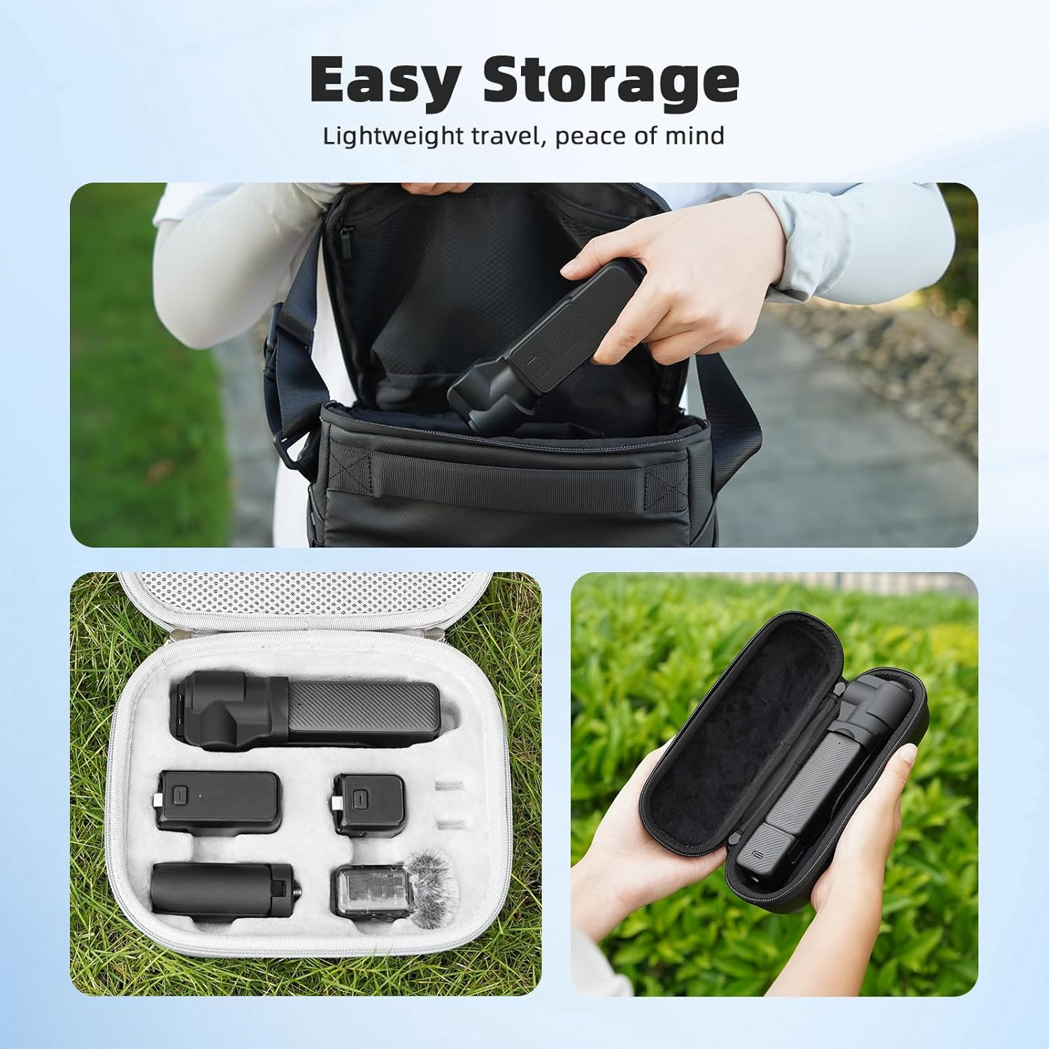 BRDRC Pocket 3 Protective Cover Case, Gimbal Lens Cap Screen Protector for DJI Osmo Pocket 3 Creator Combo Accessories (Black)