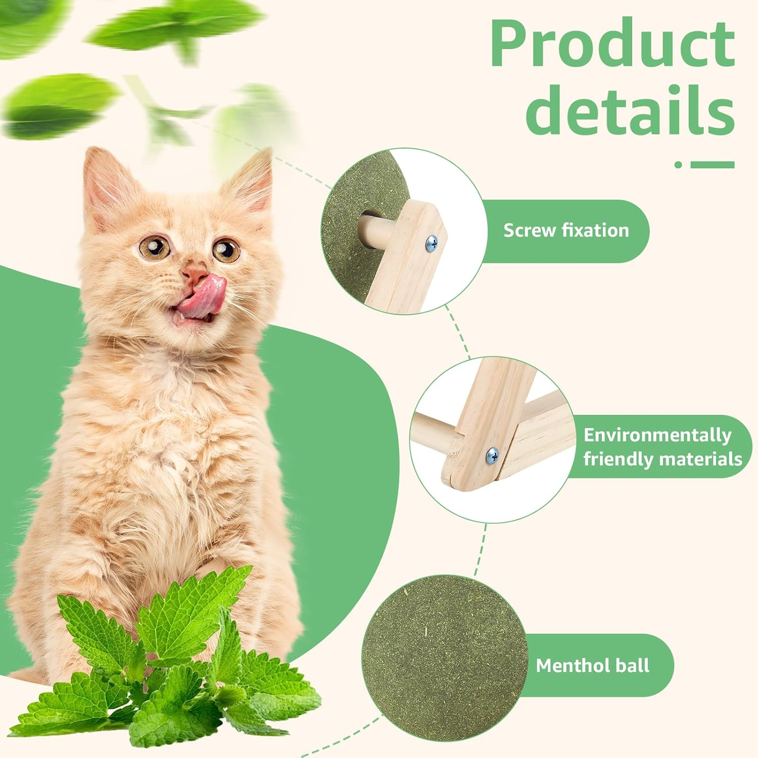 Cat Toy Ball,Catnip Ball with Stand,Giant Catnip Ball,Cat Toys with Catnip,Mint Ball Cat Toy,Cat Mint Ball,Cat Catnip Ball,Interactive Catnip Toy for Cat Playing and Training (L) image number 3