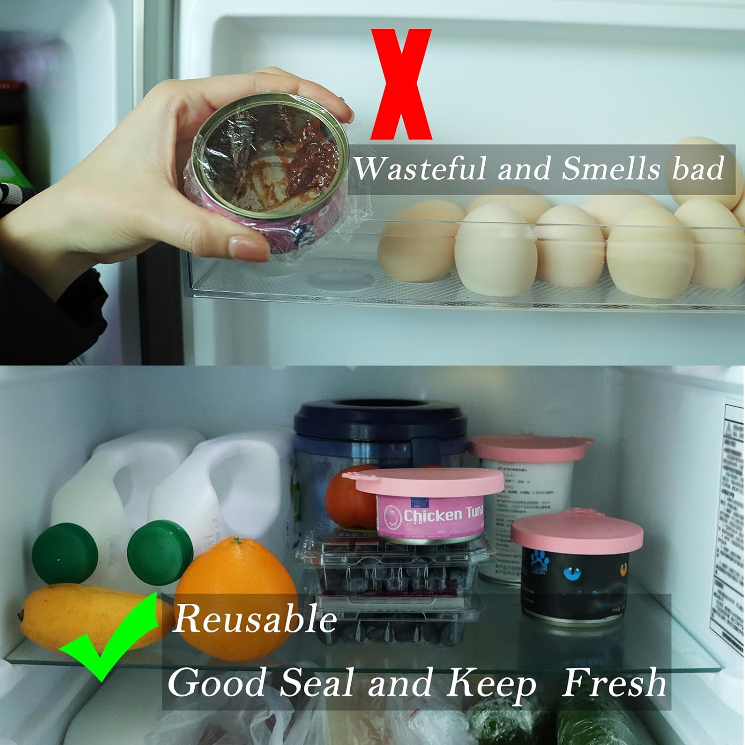 3 Pcs Pet Food Can Lids & Spoon | Cute Paw Shape Opener Spatula | Universal BPA Free Silicone Covers for Dog Cat Cans (Pink)