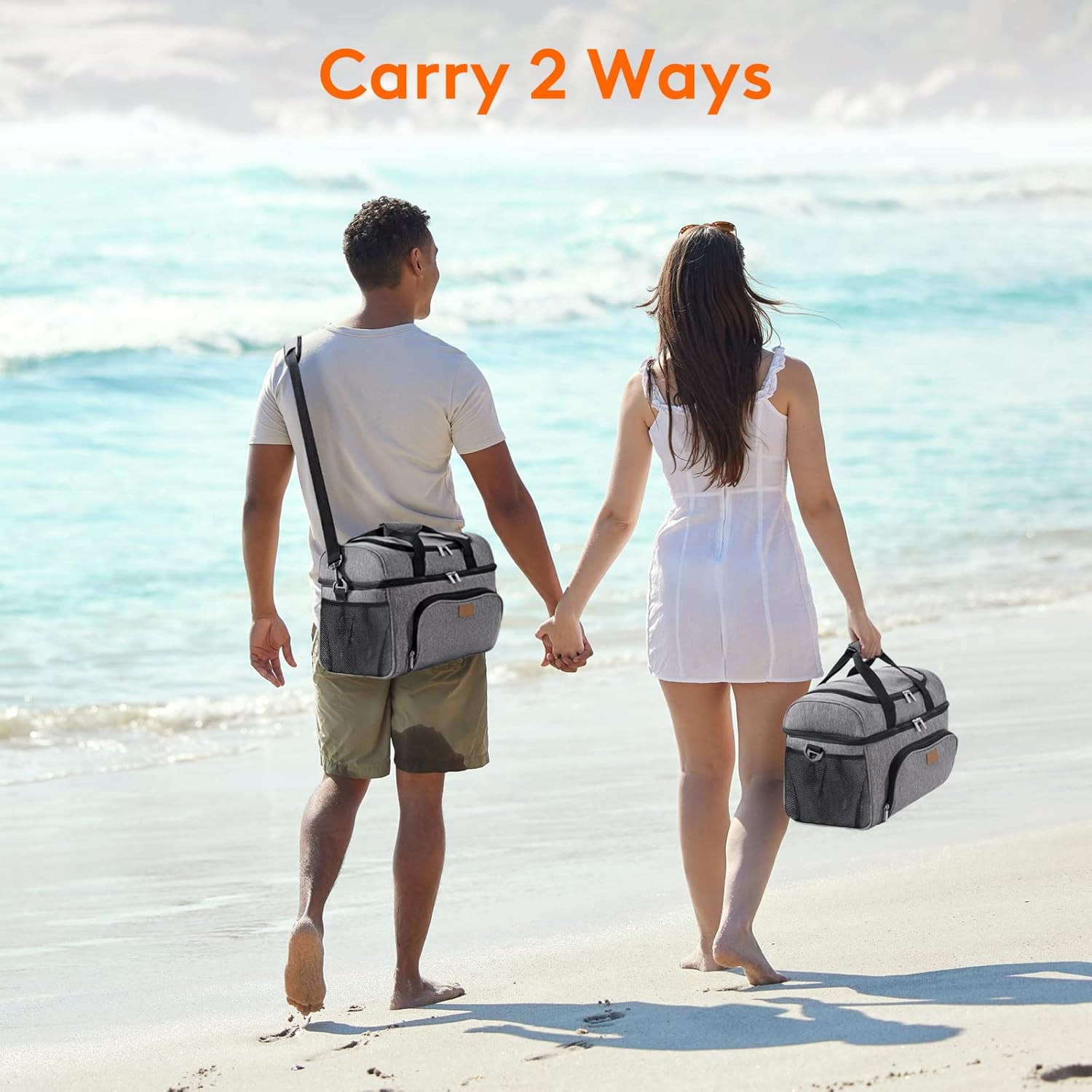 Lifewit Large Cooler Bag 27/32/48 Cans Insulated Lunch Bag Lightweight Portable Cool Bag Double Layer for Picnic, Beach, Work, Trip image number 4