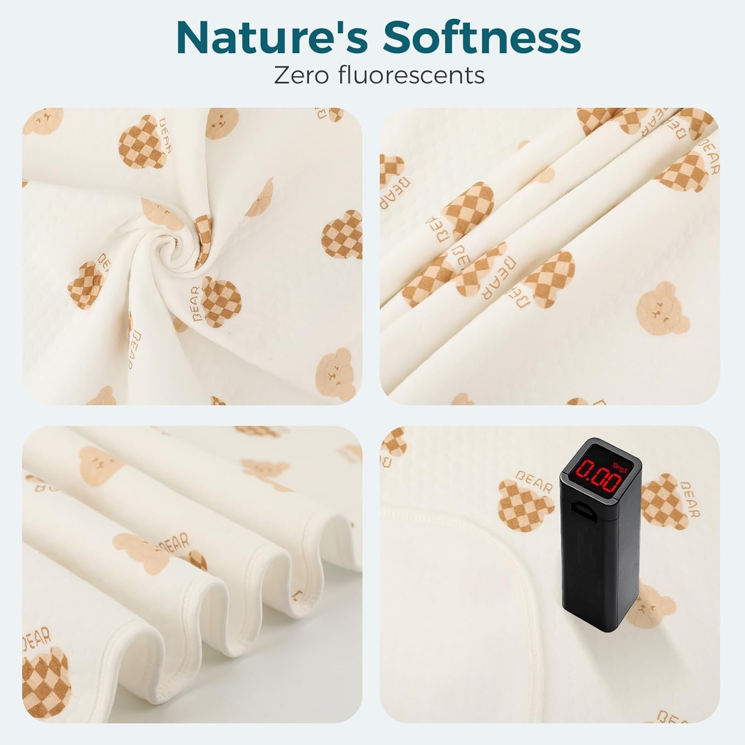 Baby Waterproof Bed Pad,80X120Cm Washable Baby Cotton Changing Pads,Toddler Mattress Protector Incontinence Pads Sheet Cover Underpads for Kids,Soft & Absorbent (Dinosaur-Coconut, 1Pack) image number 5