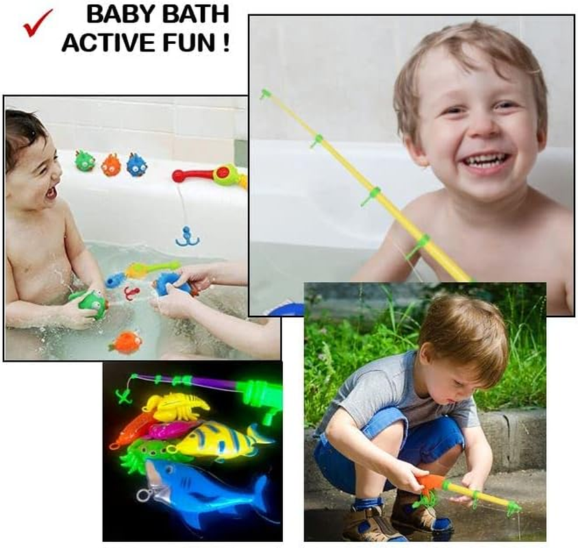6Pc Hook a Fish Baby Bath Toy Game Hook a Duck Fishing Game for Baby Early Learning Toddlers image number 1