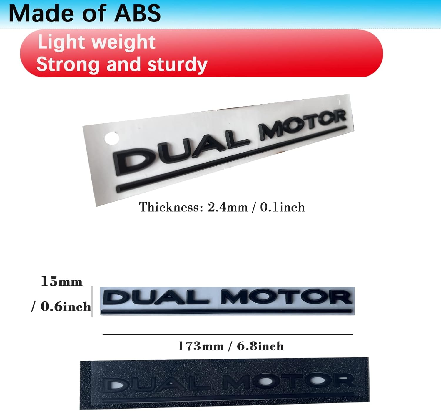 YHCDSEA Model 3 Y Dual Motor Badge Emblem Sticker Plaid Decor Compatible for Tesla Model 3 Y X S Accessories (Matt Black-Black Line) - A-Ludicrous image number 3