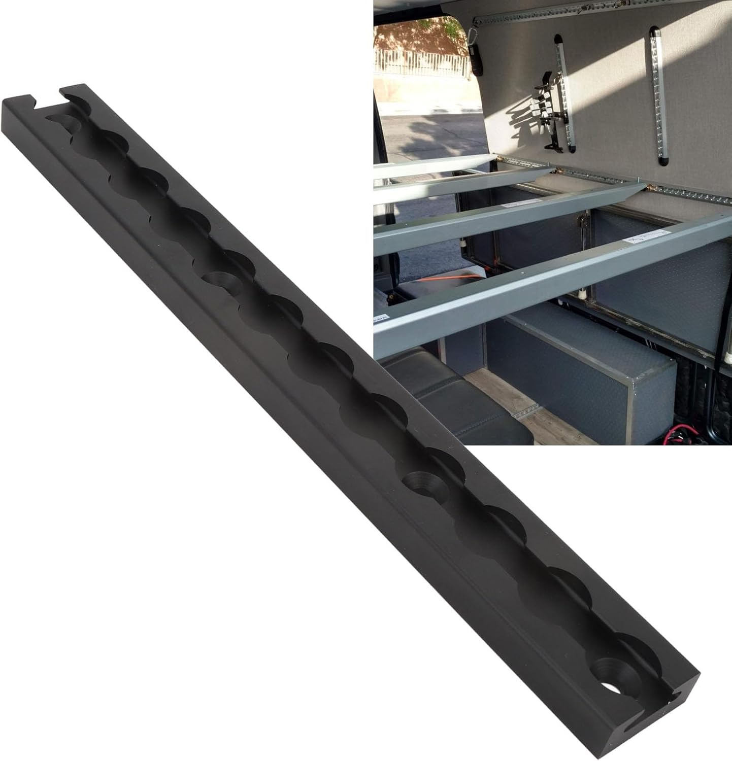 L Track Tie down Rail, Aluminum Alloy Car L Track with Drilled Holes, 305Mm Sturdy Truck Bed Rail System Cargo, Flatbed, Trailers and Truck Beds image number 1