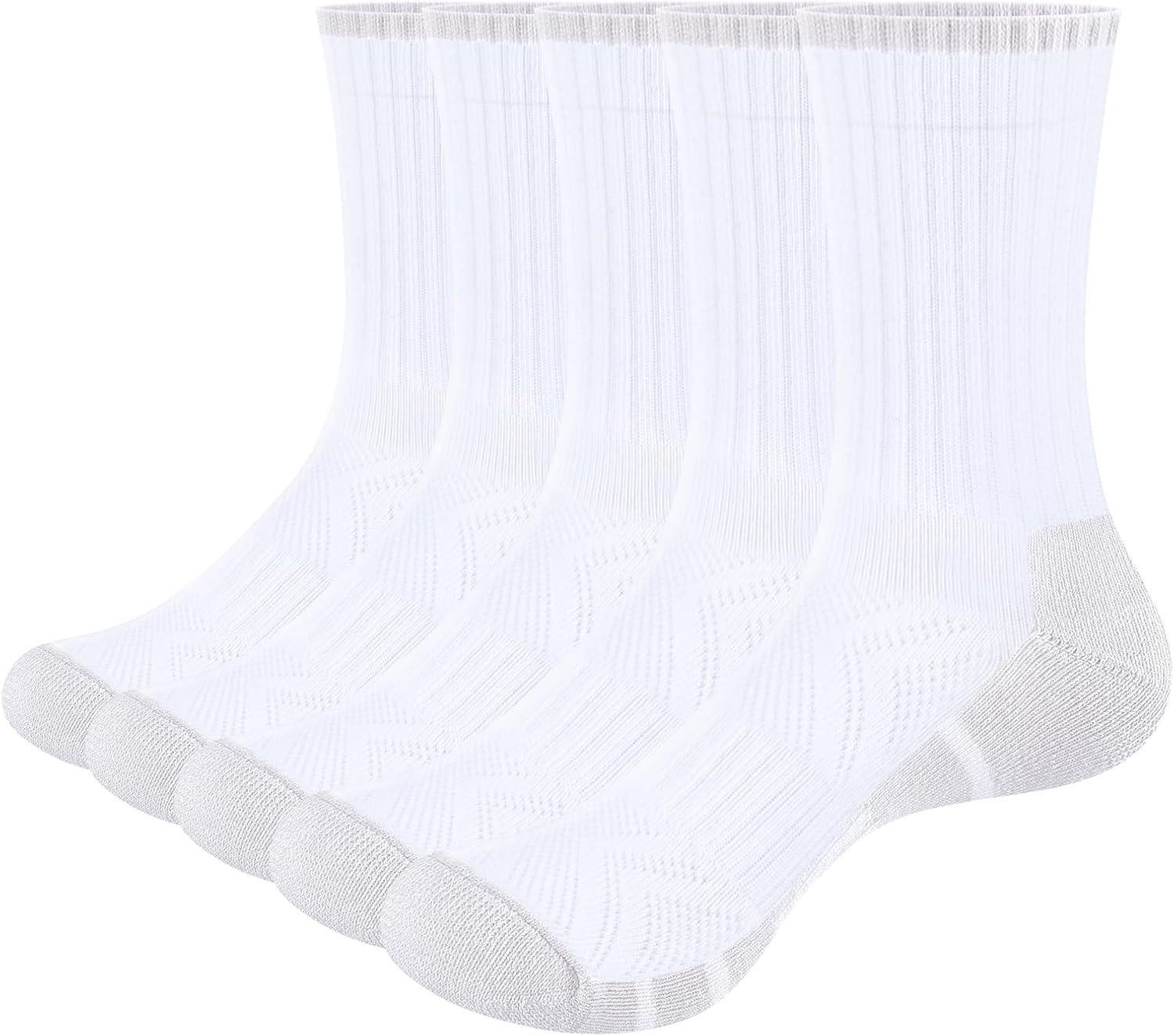 YUEDGE Men'S Cushioned Everyday Work Casual Athletic Crew Socks for Men Mosture Wicking Mens Socks, 5 Pairs