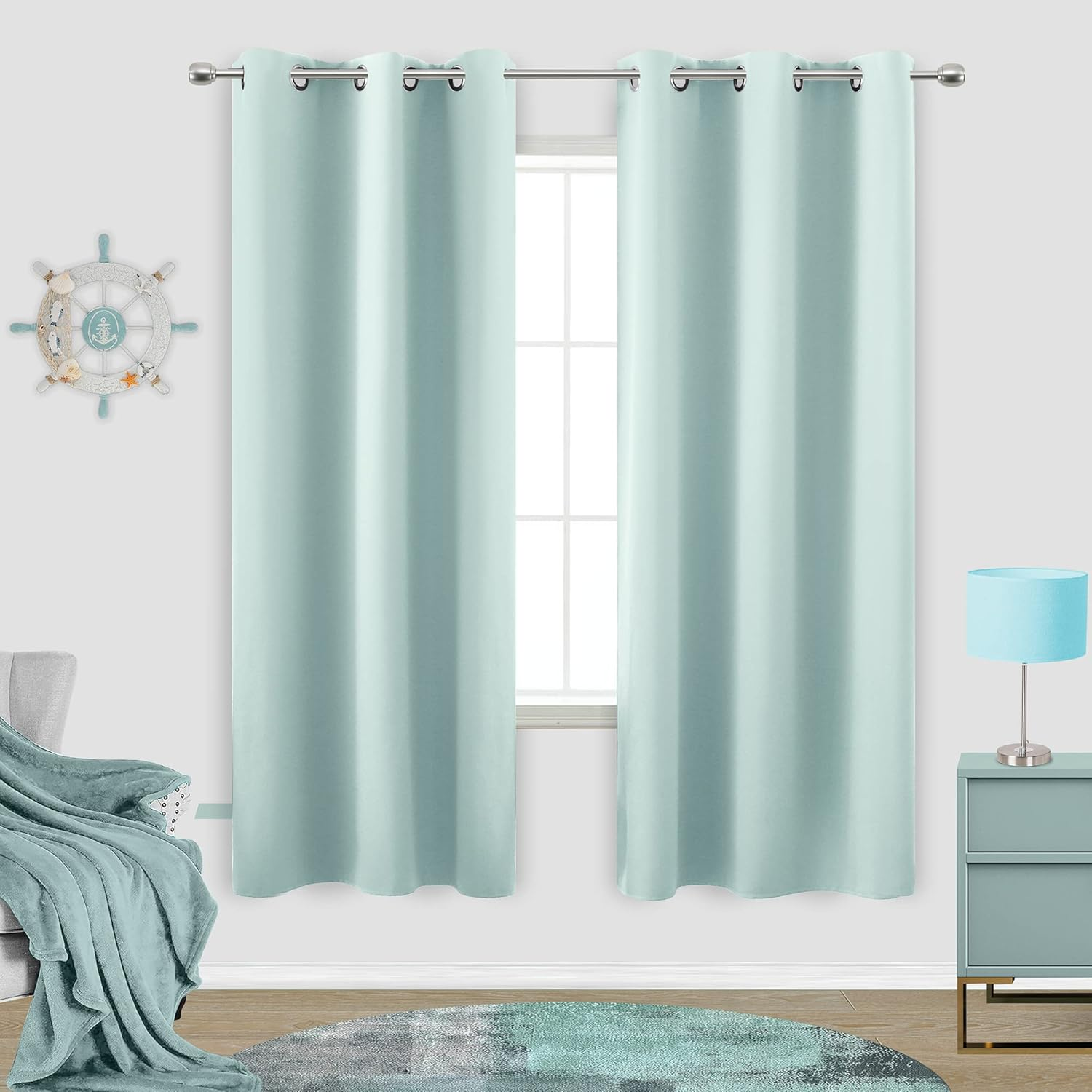 Burnt Orange Blackout Curtains for Living Room 2 Panels Set 84 Inches Long Grommet Thermal Black Out Window Drapes for Bedroom Patio Sliding Glass Door Vertical Blinds Home Office Decor,84 Inch Length