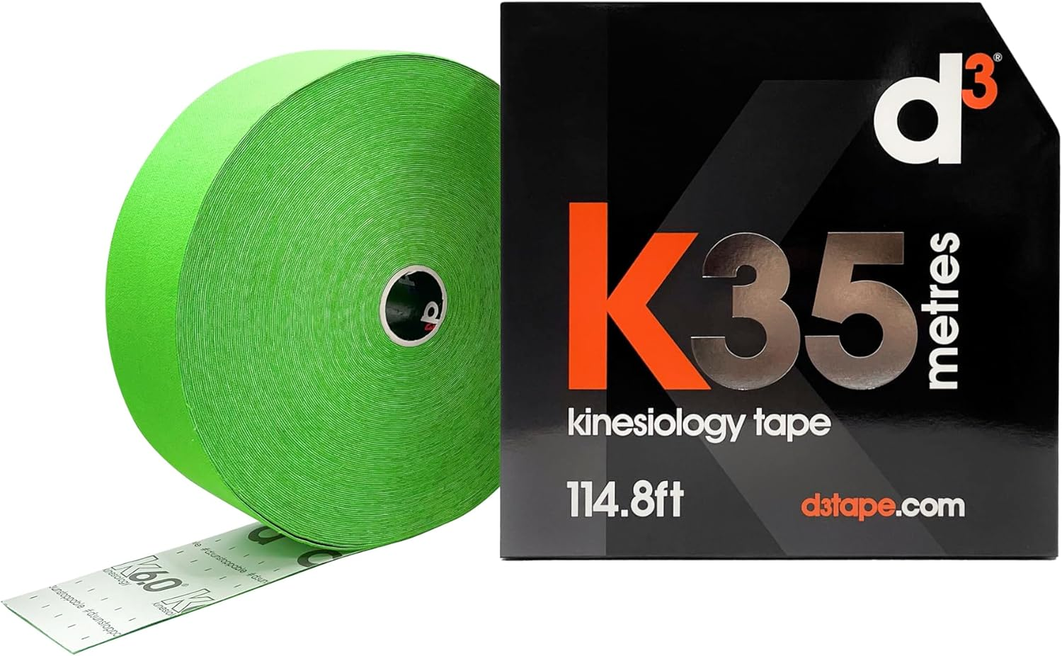 D3 K35 Extra Long Kinesiology Tape Roll 50Mm X 35M Latex-Free Hypoallergenic Joint Muscle Sports Physio Medical Injury Support (Lime) image number 6