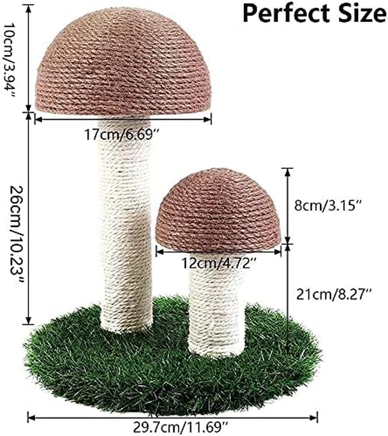 Cat Tree Tower, Mushroom Cat Scratching Post Kittens Furniture Climber Cat Activity Centres with Sisal Scratching Posts for Kittens Playing, Relaxing, Sleeping, Brown, OPPT01/159/2076 image number 2