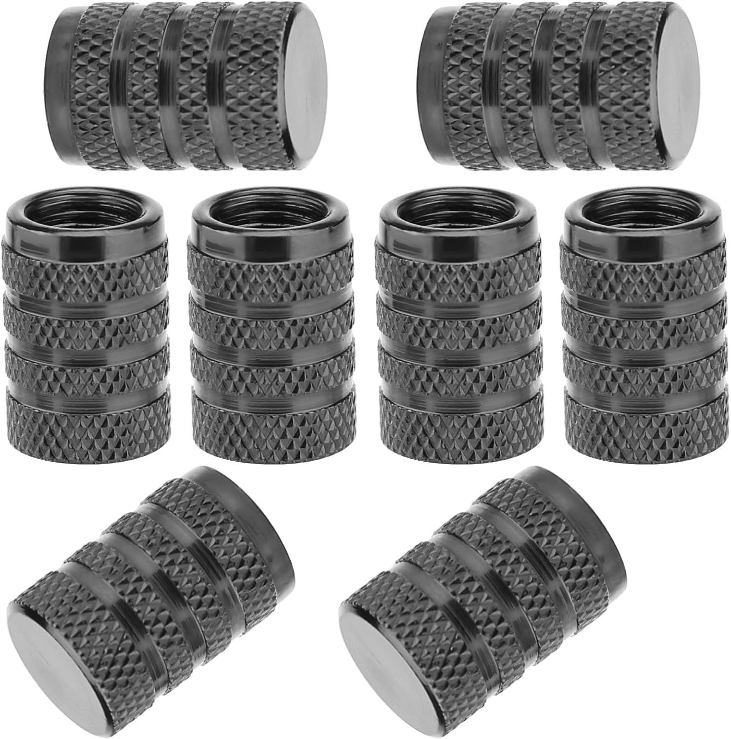 SAVITA 8Pcs Tire Valve Stem Caps, Universal Aluminum Tire Valve Cap with Rubber Ring, Dust Proof Valve Cover for Cars, Suvs, Bike and Bicycle, Trucks, Motorcycles (Red)