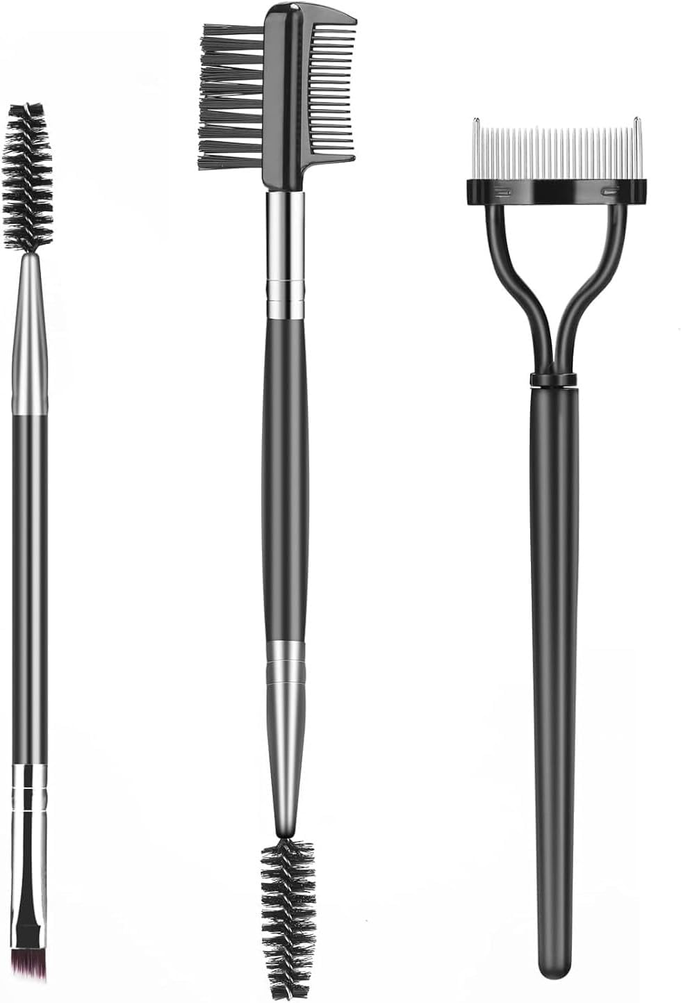 3 Pcs Eyebrow Brush Eyelash Separator Brow Comb & Lash Professional Eye Makeup Tools image number 2