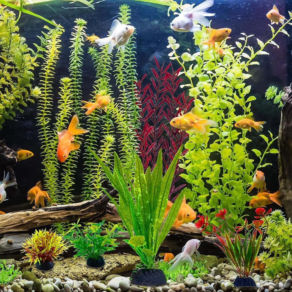 Aquarium Plants,Artificial Fish Tank Decorations Decor Plastic Plants Set 18 Pcs Landscaping Decorations Fish Tank Accessories image number 6