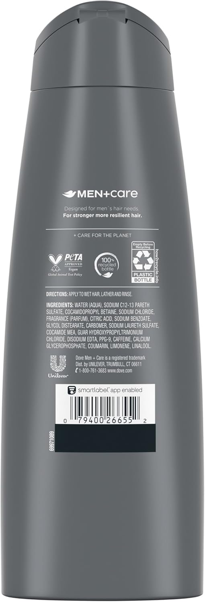 DOVE MEN + CARE Fortifying 2 in 1 Shampoo and Conditioner for Resilient and Thicker Hair Thick and Strong with Caffeine Helps Strengthen Thinning Hair 12 Oz, Pack of 6 image number 1