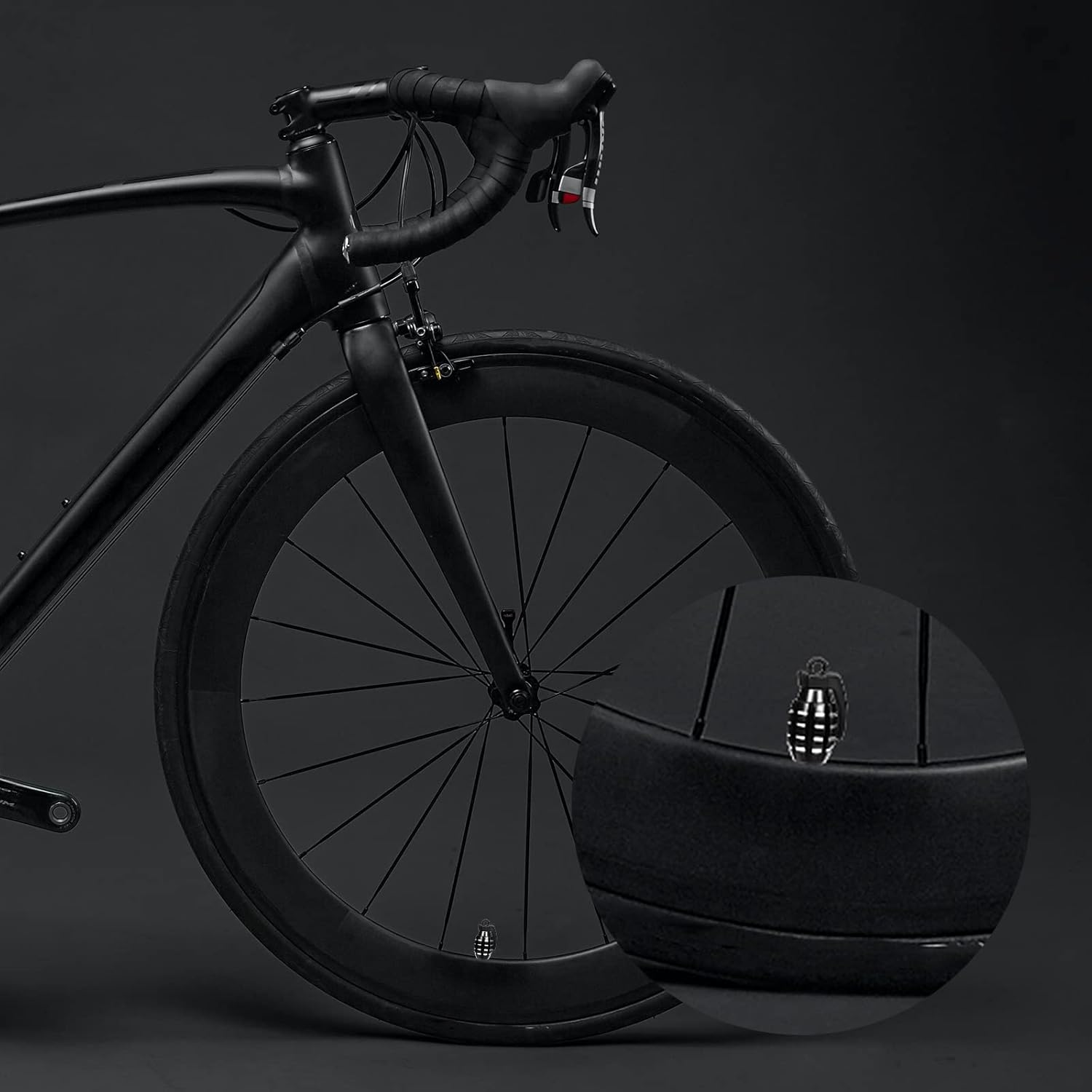 AIEX 4 Packs Valve Stem Caps, Grenade Style Aluminum Heavy Duty Valve Stem Covers Air-Proof Tire Caps for Cars SUV Trucks Motorcycles Bicycles(Black) - Black image number 5