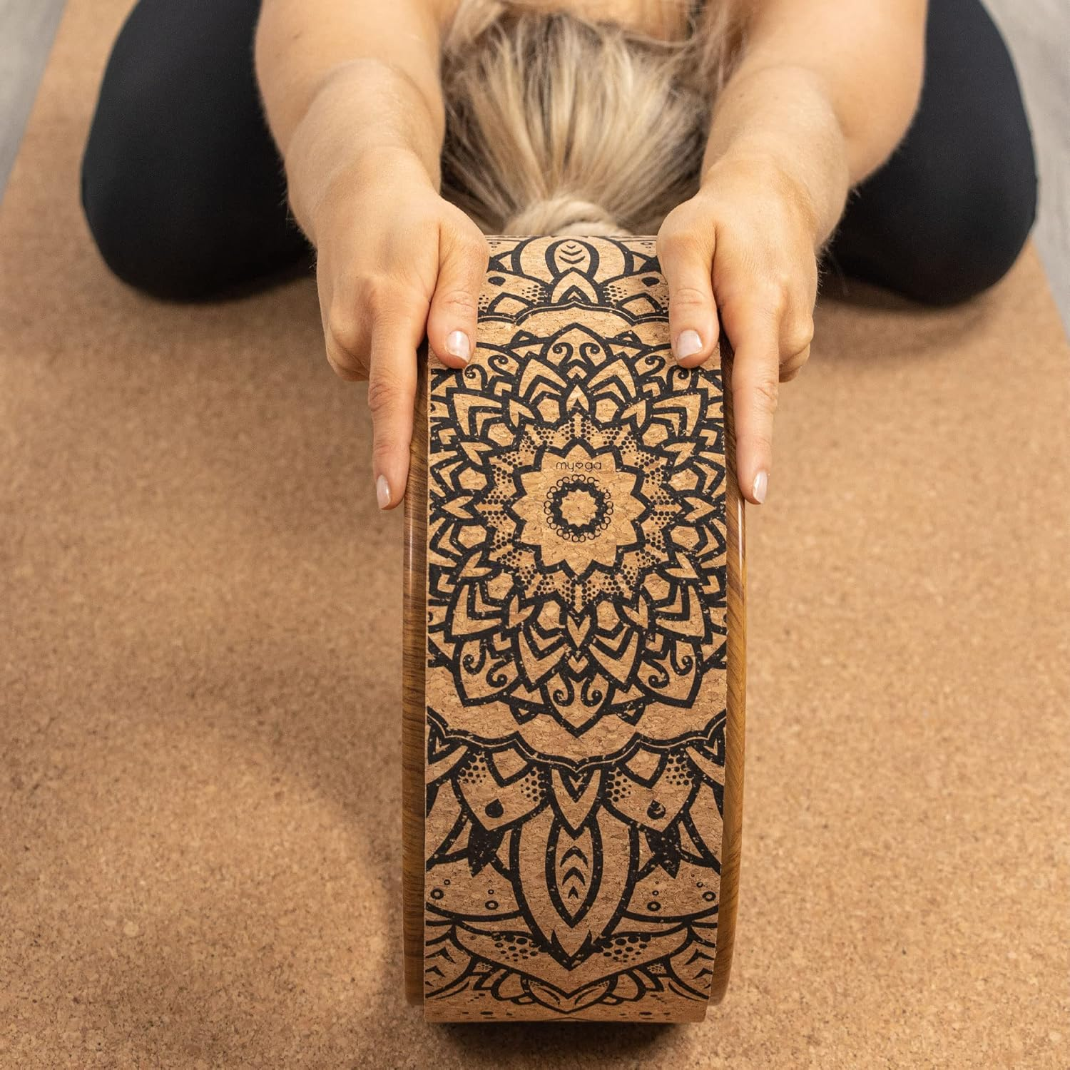 Myga Yoga Wheel - Exercise Prop Great for Back Pain, Yoga Poses, Pilates, Stretches, Backbend Inversions and Bridge Position - Improves Flexibility, Balance and Core Strength - Choice of Design image number 2