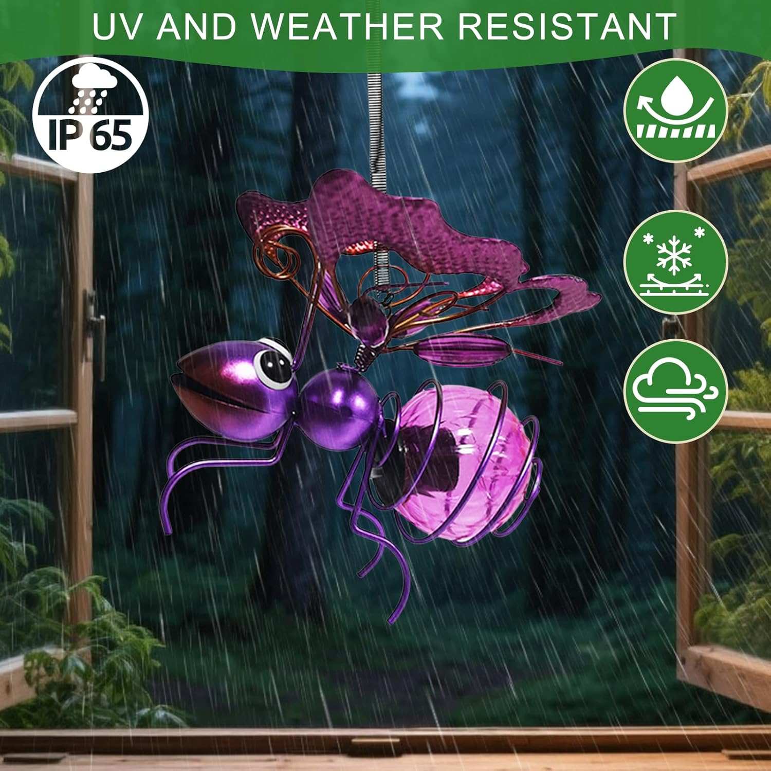 Lets Joy Garden Decoration Fairy Lights, Solar Powered Garden Decoration Bee, Solar Lights Outdoor Garden, Solar Lights for Outdoors, Fairytale Garden Light, Hanging Patio Garden Craft Decoration - Dragonfly image number 4