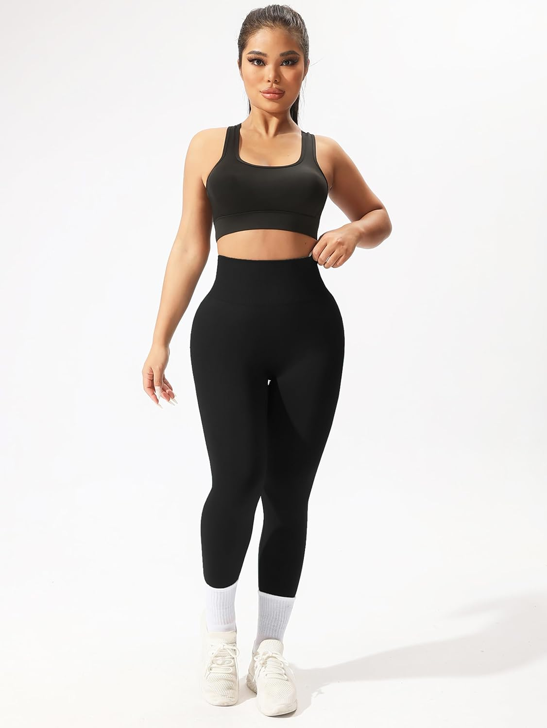 Seamless Butt Lifting Stretchy Leggings for Women High Waisted Gym Yoga Pants Sports Workout Scrunch Booty