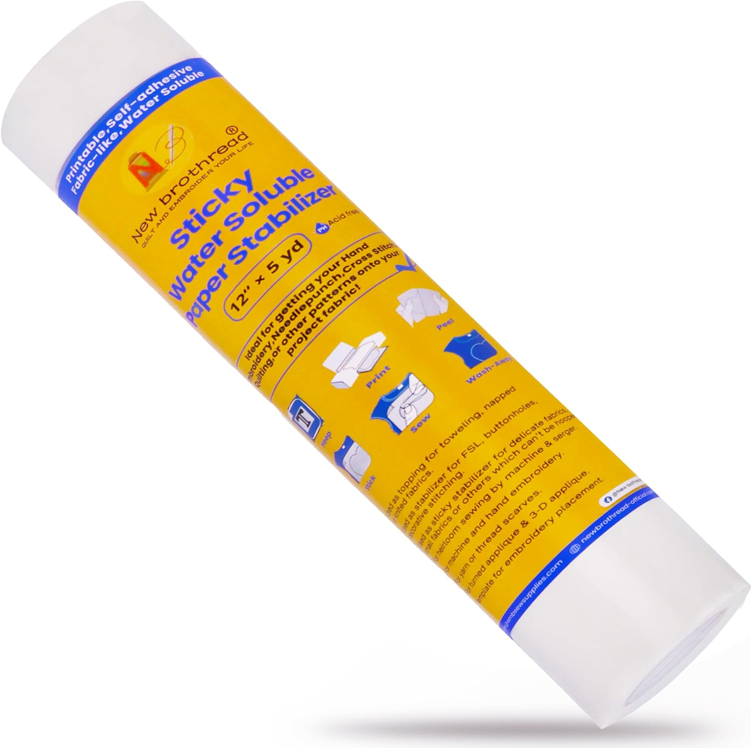 New Brothread 12PCS A4 Sticky Water Soluble Embroidery Stabilizer Printable Paper Stabilizer - Medium Weight - Allowed for Print or Draw Patterns Best for Hand & Machine Embroidery image number 4