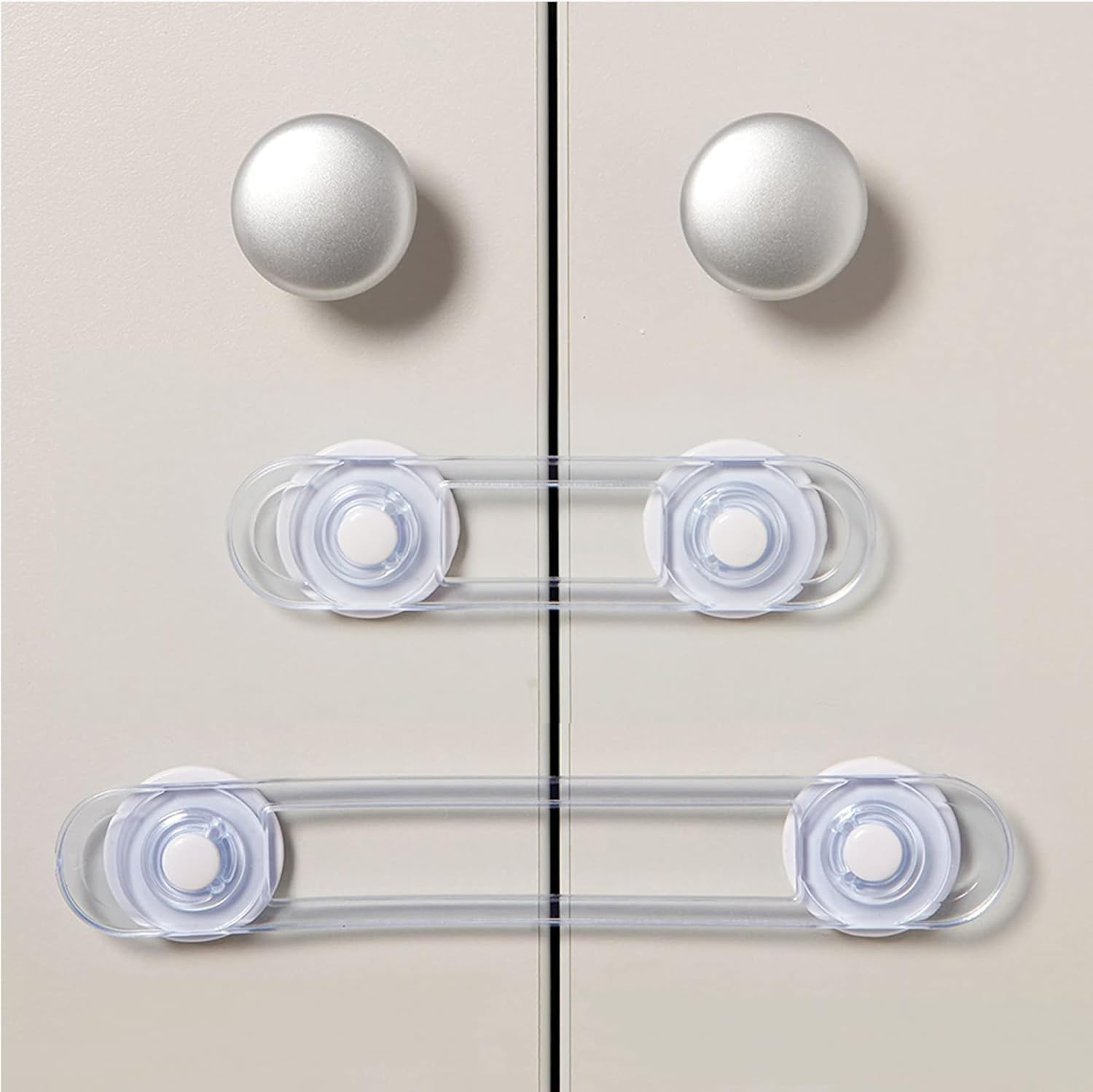 Clear Child Safety Guards & Locks, Ajustable Baby Proofing Cabinet and Drawer Locks,Safe Quick and Easy Child Safety Locks for Cabinets and Drawers-Purpose for Cabinet,Drawers,Freezer,Oven (6PCS, 16*3.5Cm/6.5In*1.38In) image number 3