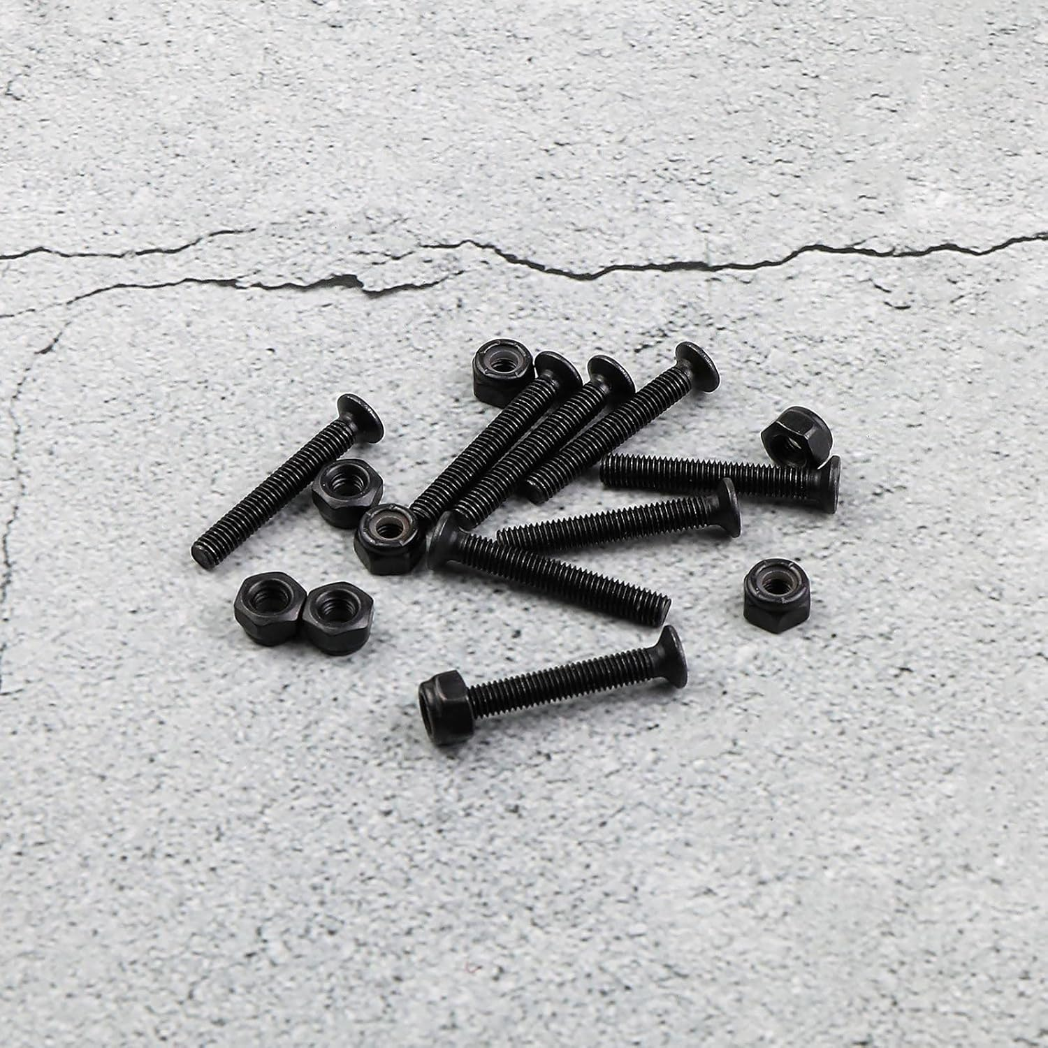 SING F LTD 10Pcs 6Mm Skateboard Gasket Riser Pads with Bridge Nail Skate Accessories Repair Shock Absorption Protective Black