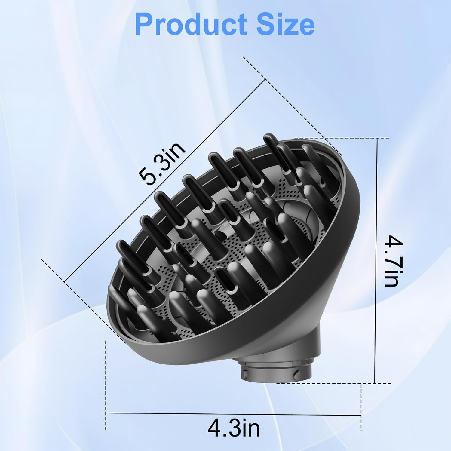 Hair Diffuser Attachment for Dyson Airwrap, Upgraded Diffuser Nozzle Compatible with Airwrap Styler, Curl-Defining Attachment for Wavy Curly Coil Hair, for Replacement Part NO.973365-01, Grey image number 4