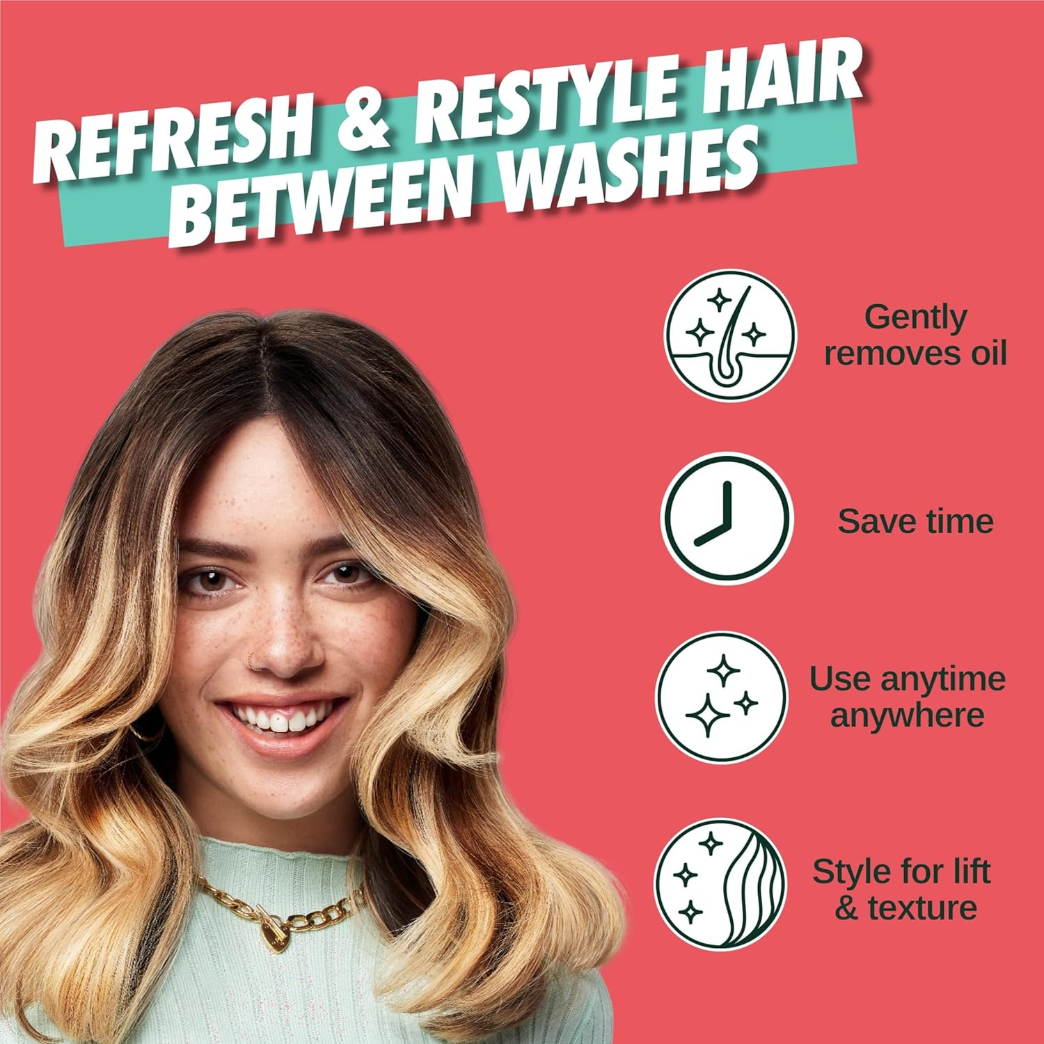 Batiste Cherry Dry Shampoo - Fruity Scent with Cherry & Berry - Quick Refresh for All Hair Types - Revitalises Oily Hair Hair Care - Hair & Beauty Products - 200Ml image number 2