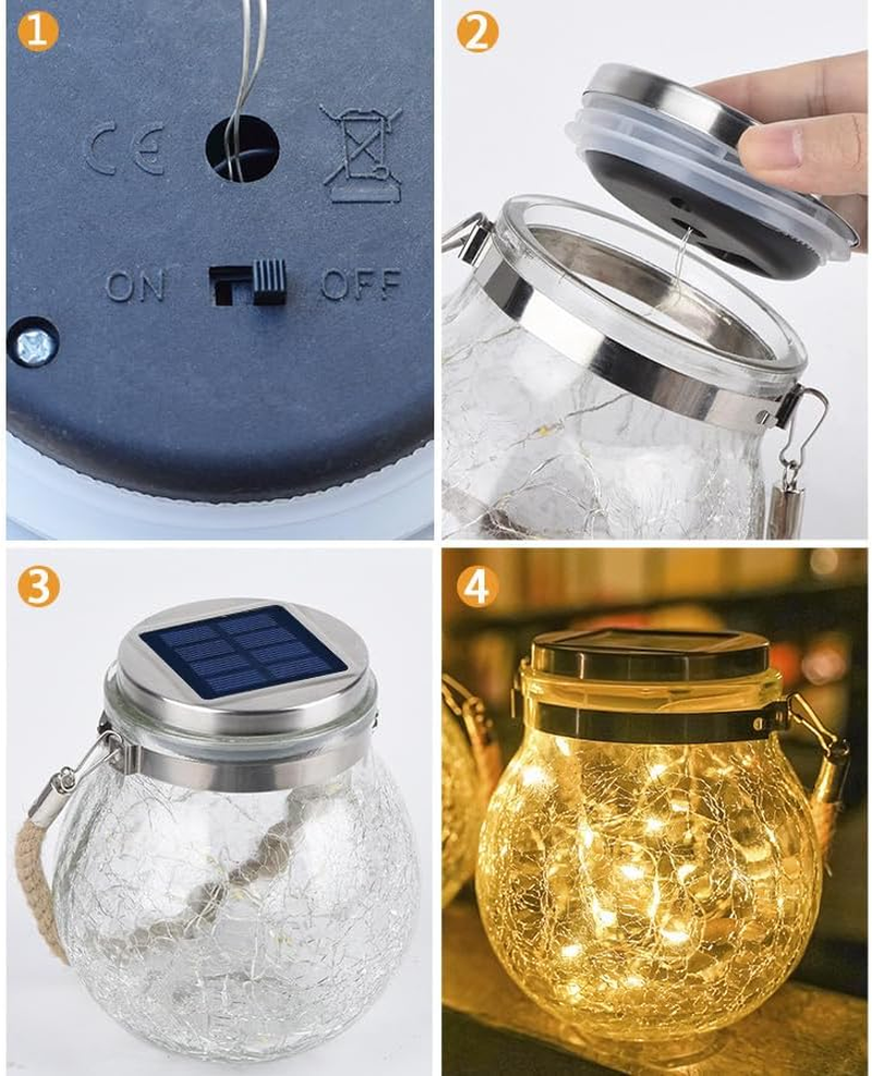 YZYOE LED Solar Wishing Bottle Lights,Outdoor Courtyard Decoration Glass Bottle Warm Light Pendant Lamp Wireless Dusk to Dawn Waterproof Garden Road Landscape Lamp. image number 6