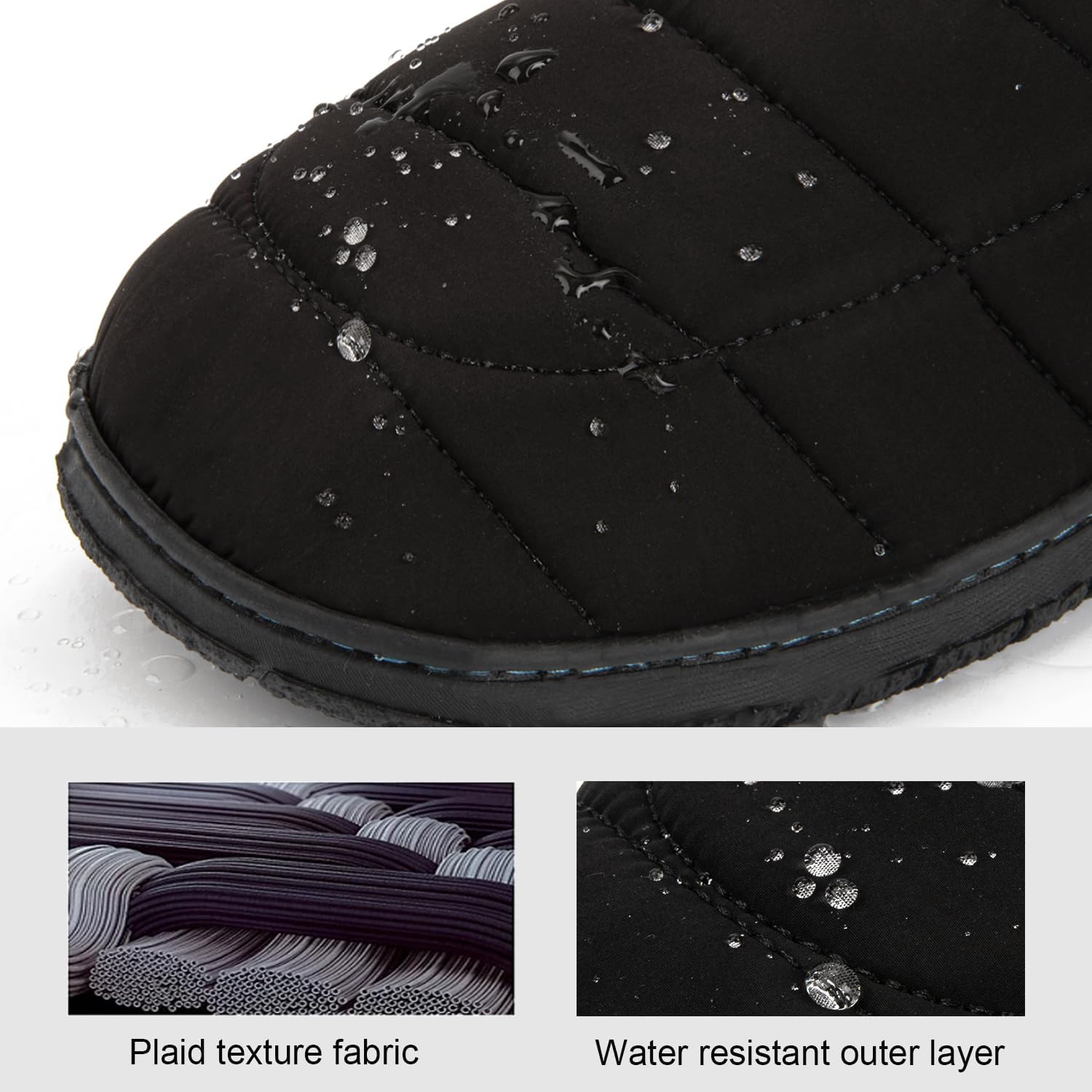 Longbay Men'S Outdoor Slippers Two Tone Warm Memory Foam Slip on Indoor House Shoes Bedroom Loafers image number 3
