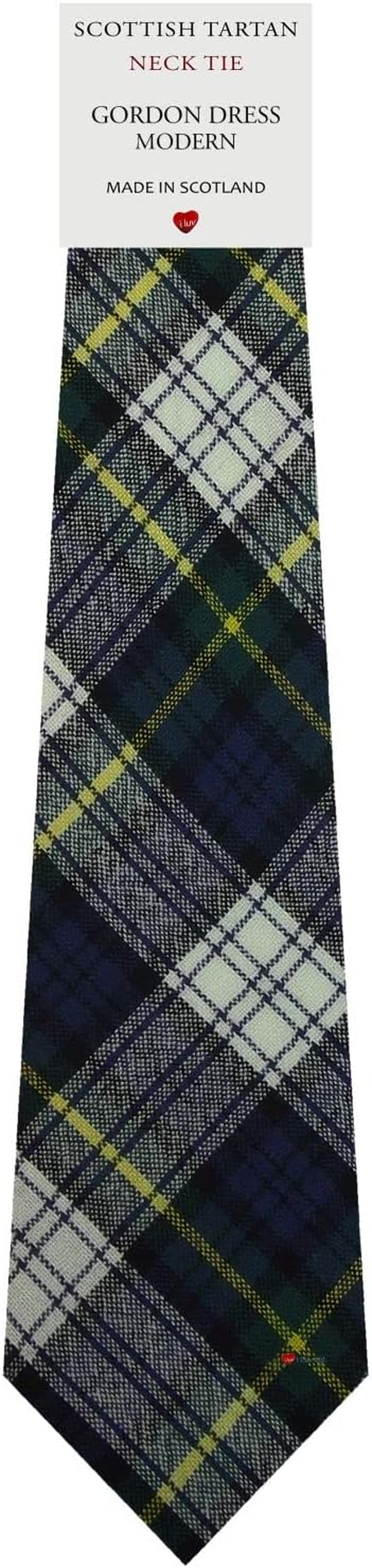 Mens All Wool Tie Woven and Made in Scotland in Gordon Dress Modern Tartan image number 1