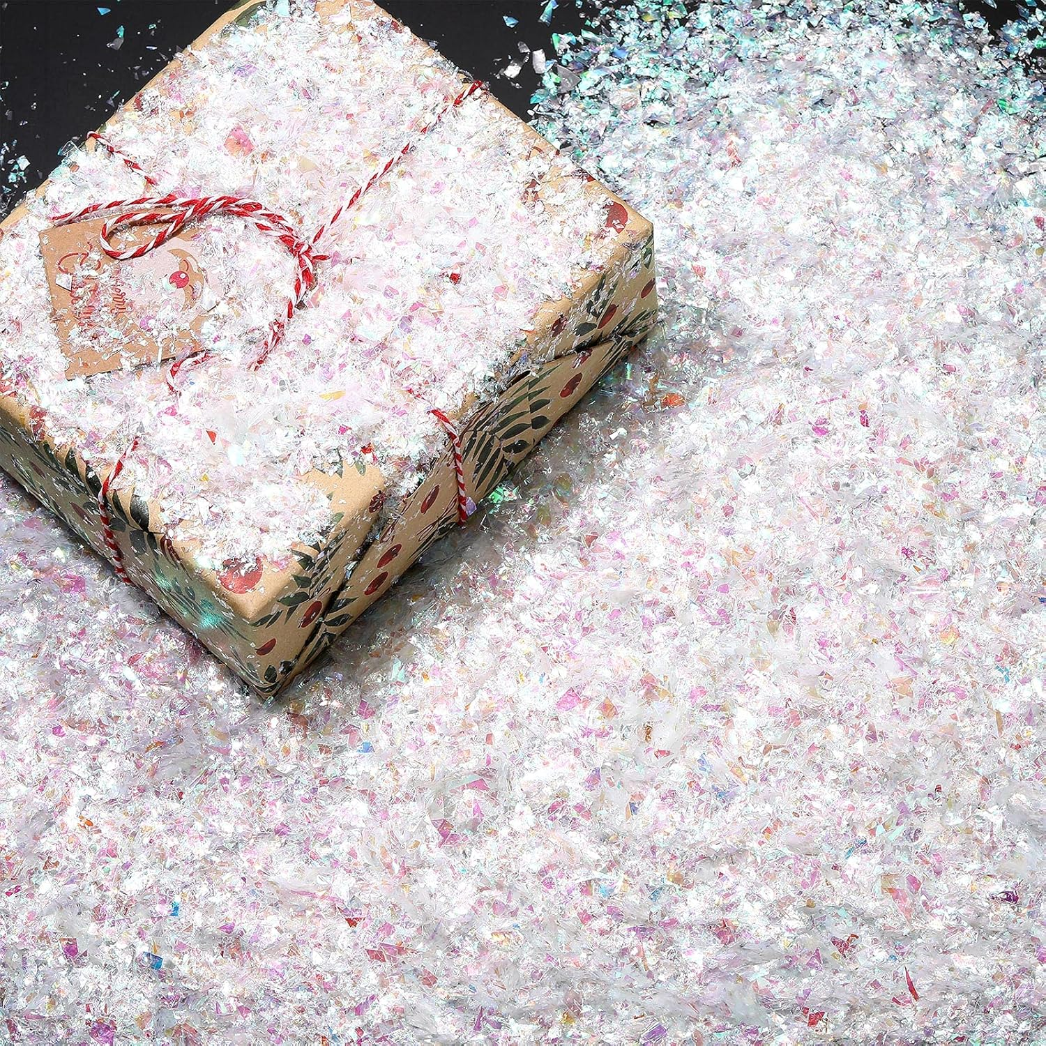 Containlol Sparkle Holographic Confetti Iridescent Confetti Winter Radium Color Metallic Foil Decor Bag for Christmas New Year Disco Party Table Decor Craft Chunky Glitter Nails Jewelry Making, 160G image number 3