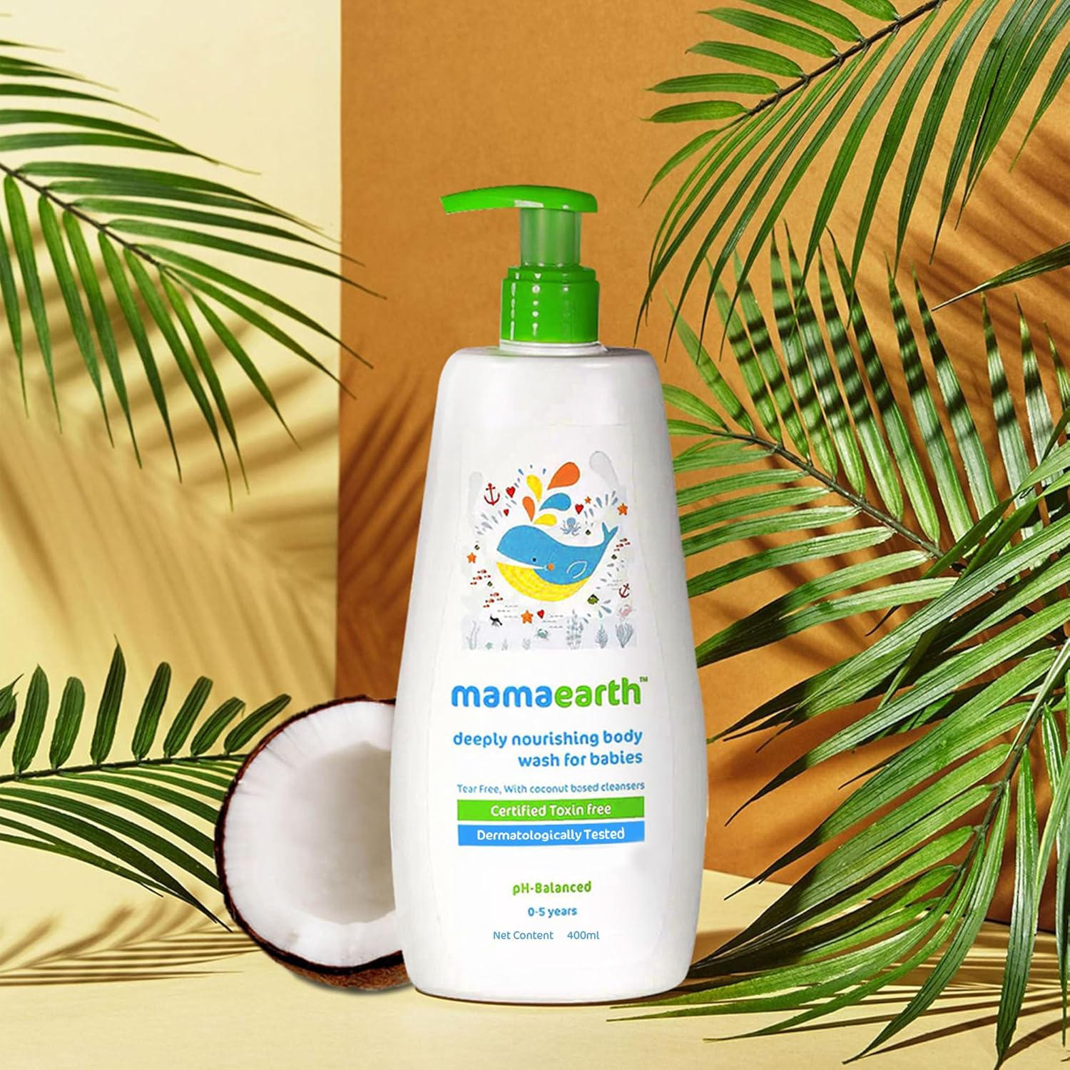 Mamaearth Deeply Nourishing Baby Body Wash | Tear Free Formula with Natural Cleansers | Hydrating Coconut & Jojoba Oil | Moisturizes Delicate Skin of Babies | 13.53 Fl Oz (400Ml) image number 5