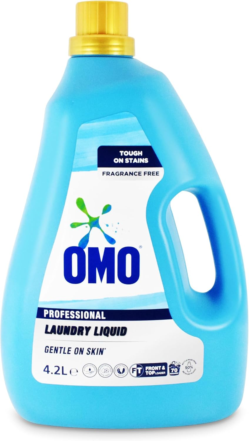 OMO Professional Laundry Detergent Liquid 4.2L - Enzyme-Activated Formula - Suitable for All Washers - Fragrance-Free & Dye-Free image number 3