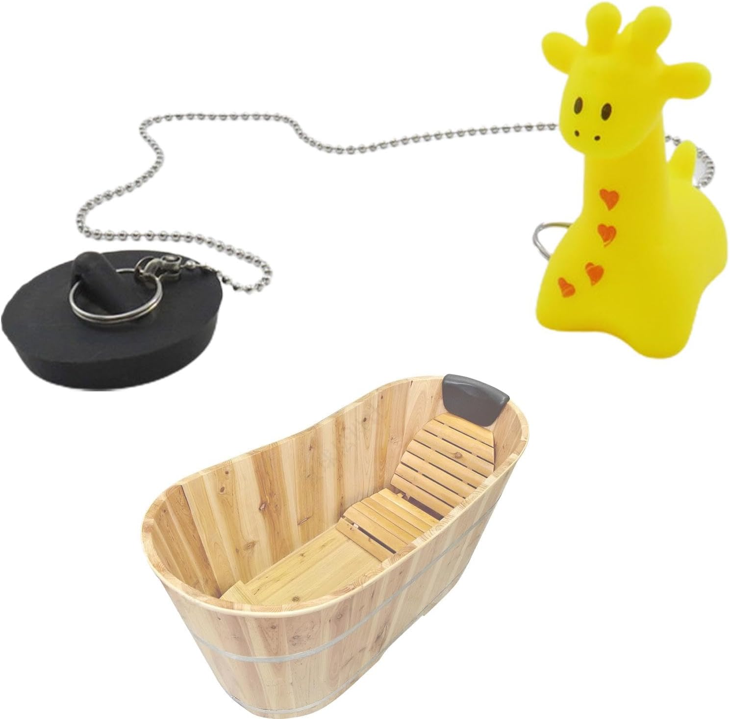 Rubber Bath Plug and Chain - Bath Plug with Chain Rubber | Floating Bath Tub Stopper and Chain | Cartoon Univeersal Drain Stopper Plug | Rubber Floating Bath Tub Stopper, Bathroom Sink Drain Stopper - B image number 5