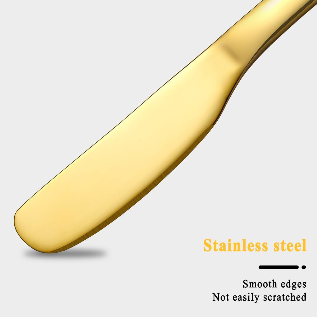 Homquen Stainless Steel Butter Knife, Gold Butter Knife,Butter Application Knife Can Be Used in Kitchen, Dining Set, Kitchen Gadgets, 4 Pieces Set - Golden image number 4