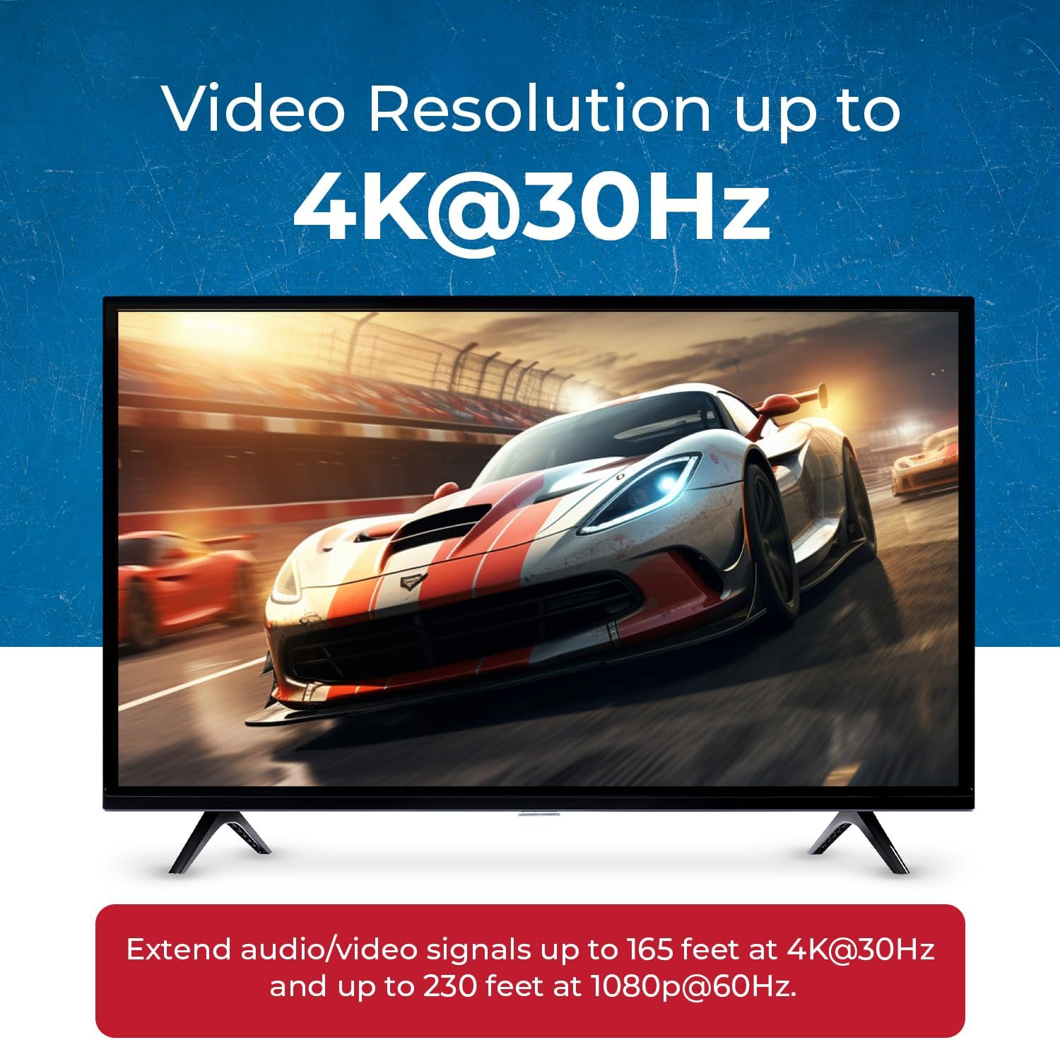 OREI 1X4 HDMI Extender Splitter Multiple over Single Cable CAT6/7 1080P with IR Remote EDID Management - up to 165 Ft - Loop Out - Low Latency - Full Support