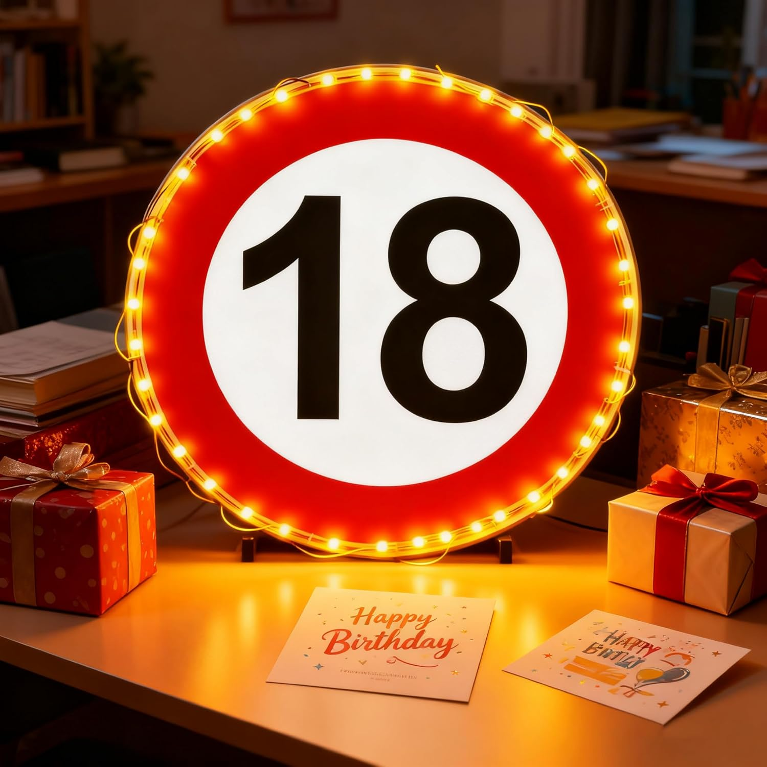 18Th Birthday Boy Girl 18 round Metal Aluminium Gift Money Gift Birthday Boy Girl with LED Fairy Lights Money Gifts Birthday 18Th Birthday Decoration image number 3