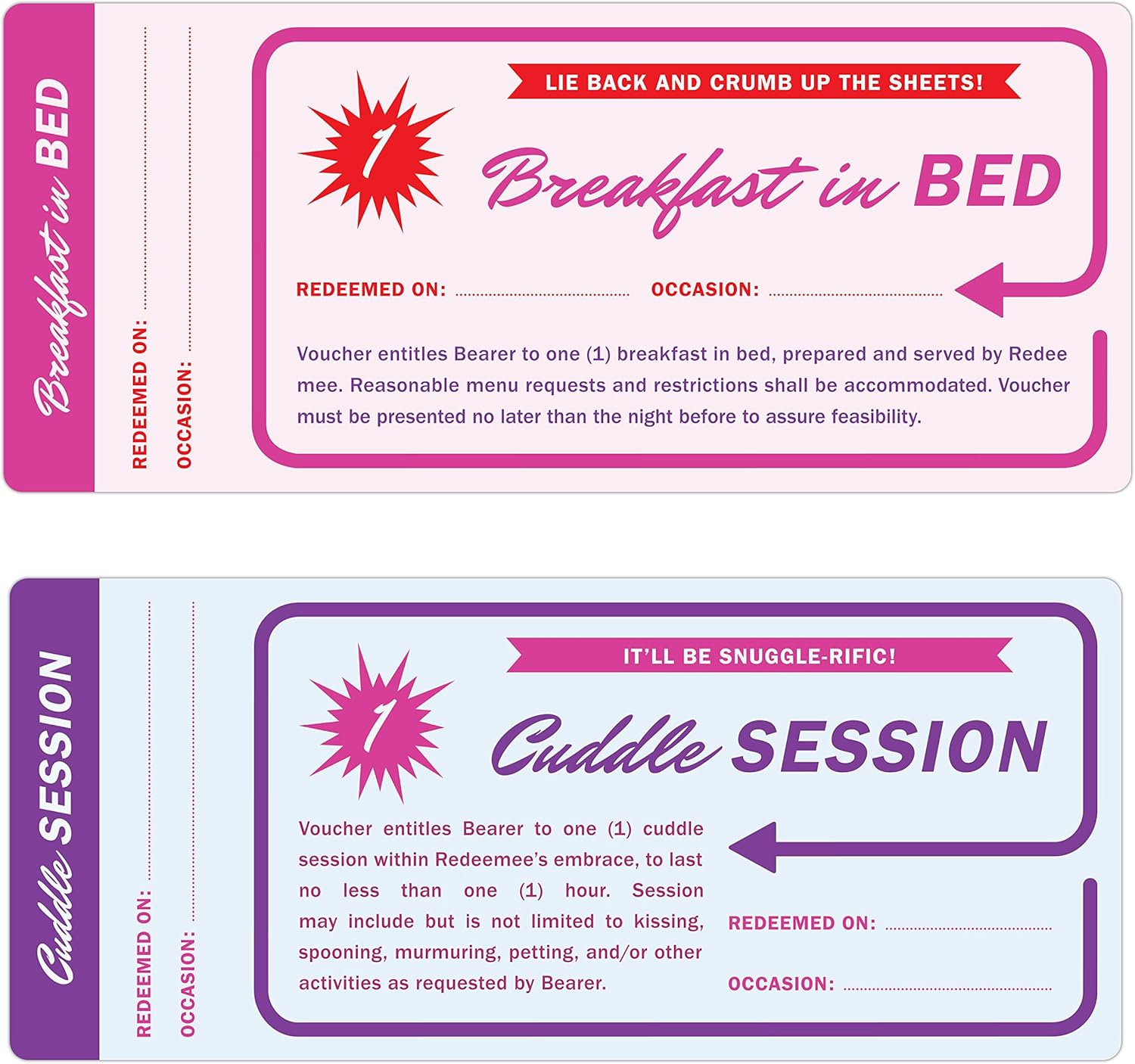 Knock Knock Vouchers for Lovers - Love Coupons Book for Boyfriend, Girlfriend, Spouses & Partners (20 Coupons), 8 X 3.25-Inches image number 4