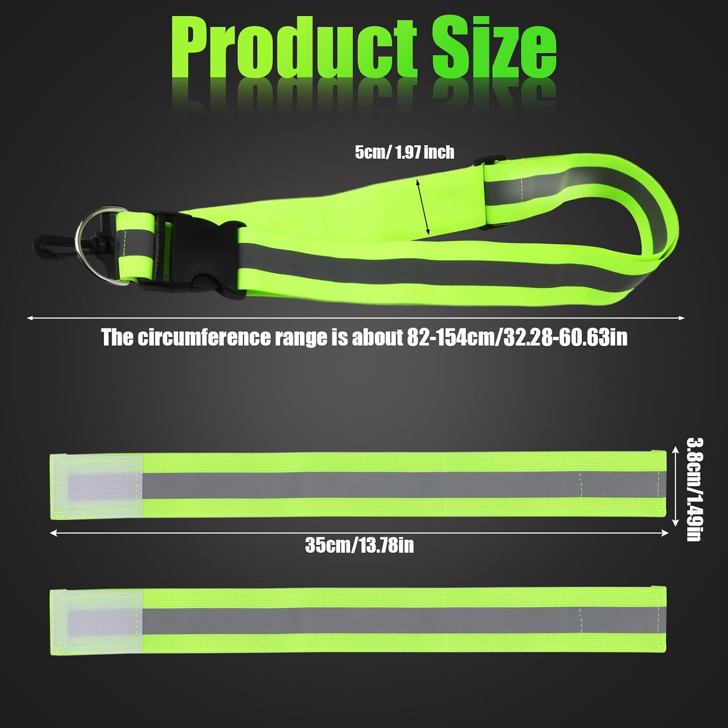 XIHIRCD Reflective Shoulder Strap and 2 Pieces Reflective Wristband, Reflective Bands, Running Equipment, Highly Visible Belt, Reflective Safety Sash for Night Running image number 4