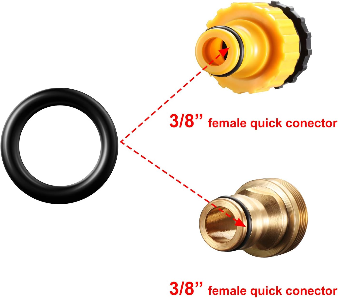 50 Pieces Pressure Washer O-Rings Replacement for 1/4 Inch, 3/8 Inch, M22 Quick Coupling (O Ring; 50 Pieces) image number 4