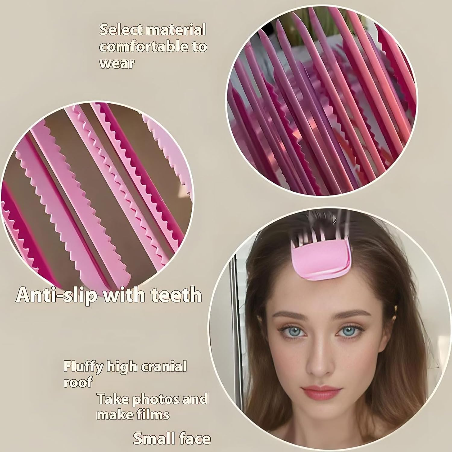 MYTOAU 4PCS Volumizing Hair Root Lifting Combs Set, Wind Shaping Styling Comb for Fluffy Bangs,Fluffy Hair Roots Clip,No Trace Hair Root Lifting Clips, Hair Volumizing Tool (Purple) image number 4