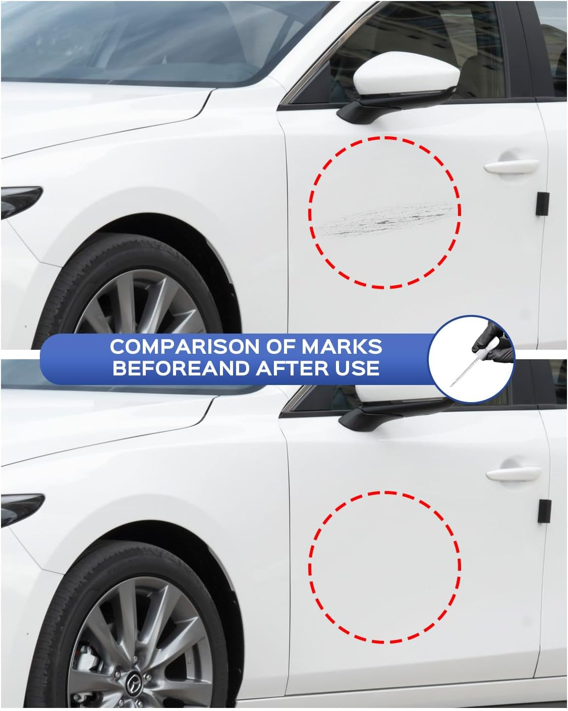 46V Soul Red Crystal Metallic Tricoat Touch up Paint Compatible with Mazda Exact Match Chips and Nicks Touch Up image number 2