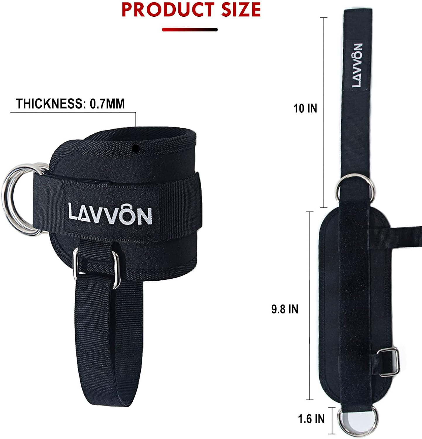 LAVVON Ankle Straps for Cable Machines Kickbacks - Adjustable Comfort Ankle Cable Attachments for Gym Ankle Cuff Cable Machine Glute Kickback Straps - Leg Extensions, Curls & Ankle Cuffs Women - Mint image number 4