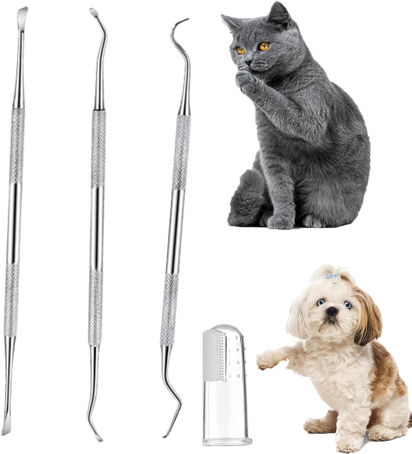 Tartar Remover Set for Dogs and Cats, Dog Tartar Remover Set, 3 Pieces Tartar Remover for Dogs, Tooth Cleaner for Animals, Dog Scaler Tartar Remover, Tartar Remover Dog image number 1